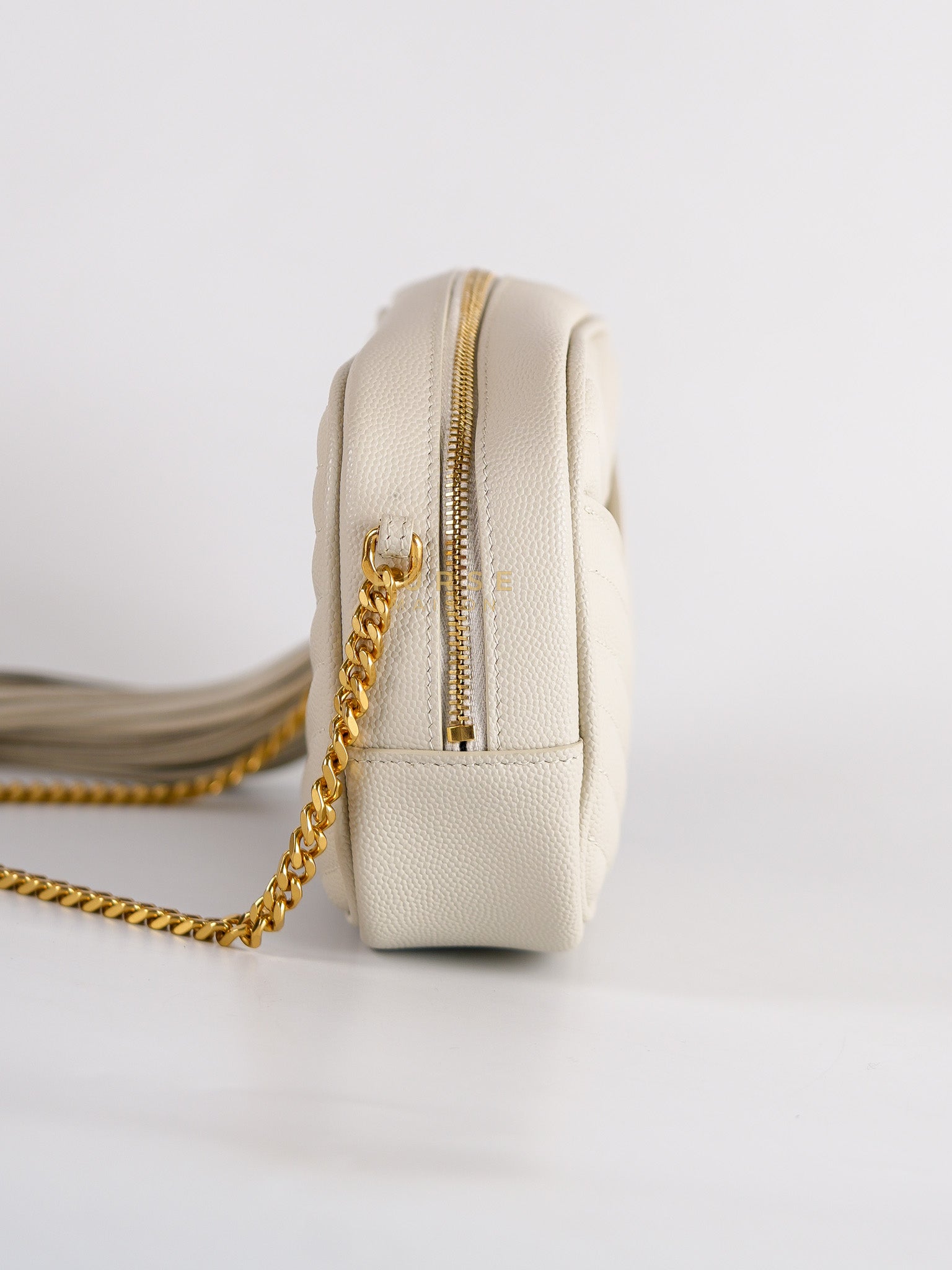 Mini Lou Camera Bag in Crema Soft Quilted Leather & Gold Hardware | Purse Maison Luxury Bags Shop
