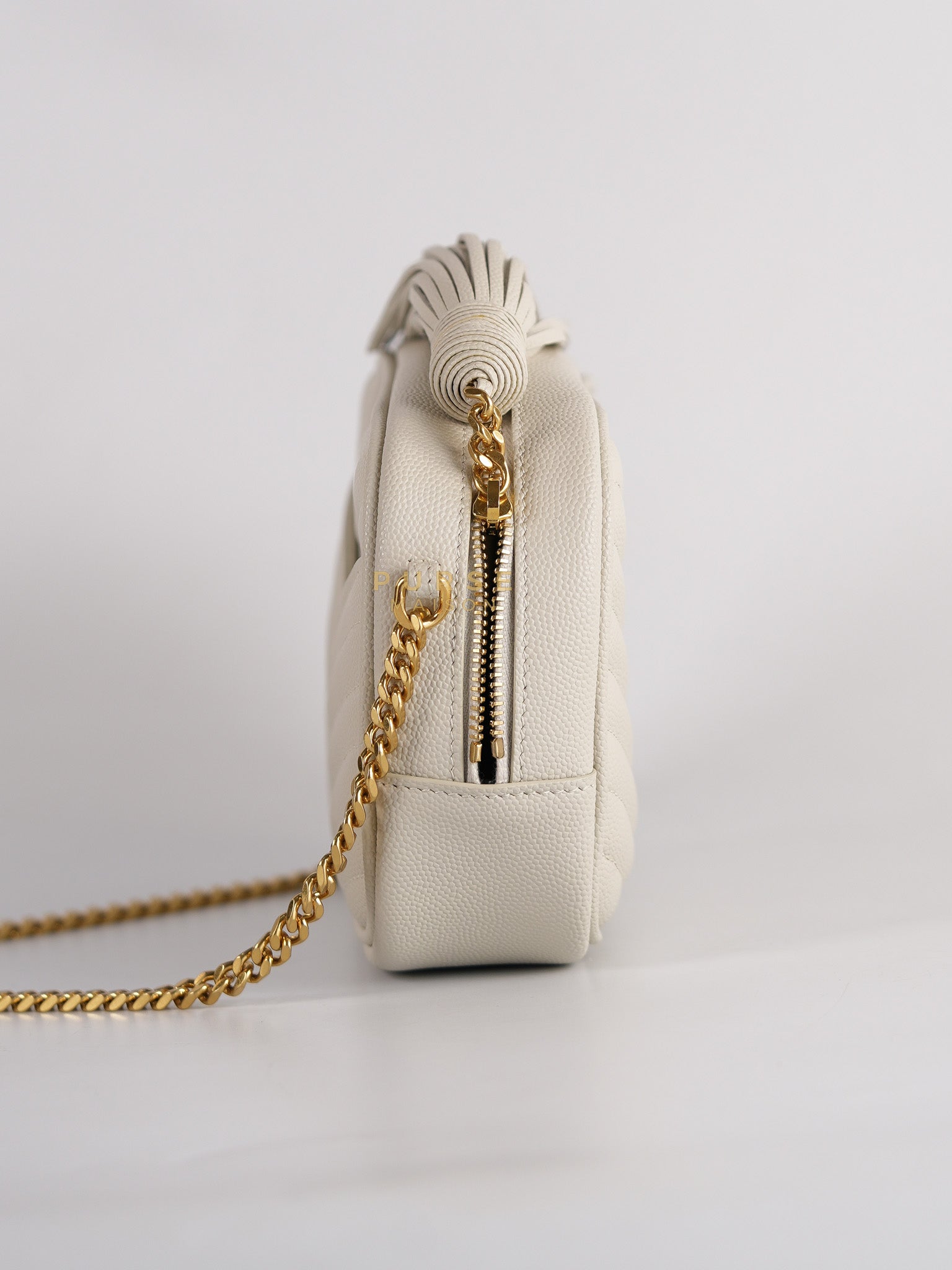 Mini Lou Camera Bag in Crema Soft Quilted Leather & Gold Hardware | Purse Maison Luxury Bags Shop
