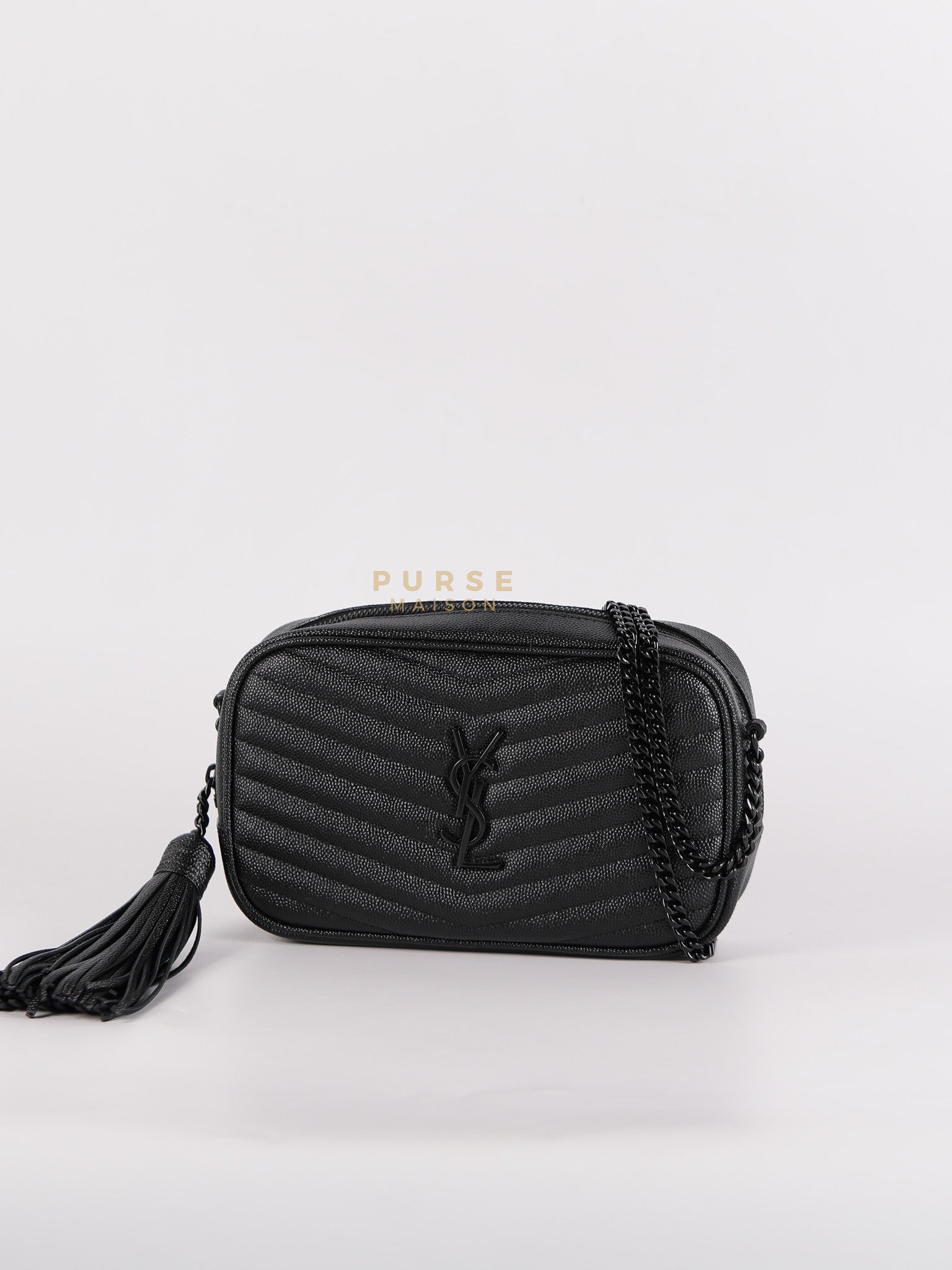 Mini Lou Camera Bag in Black Quilted Leather & Black Hardware | Purse Maison Luxury Bags Shop