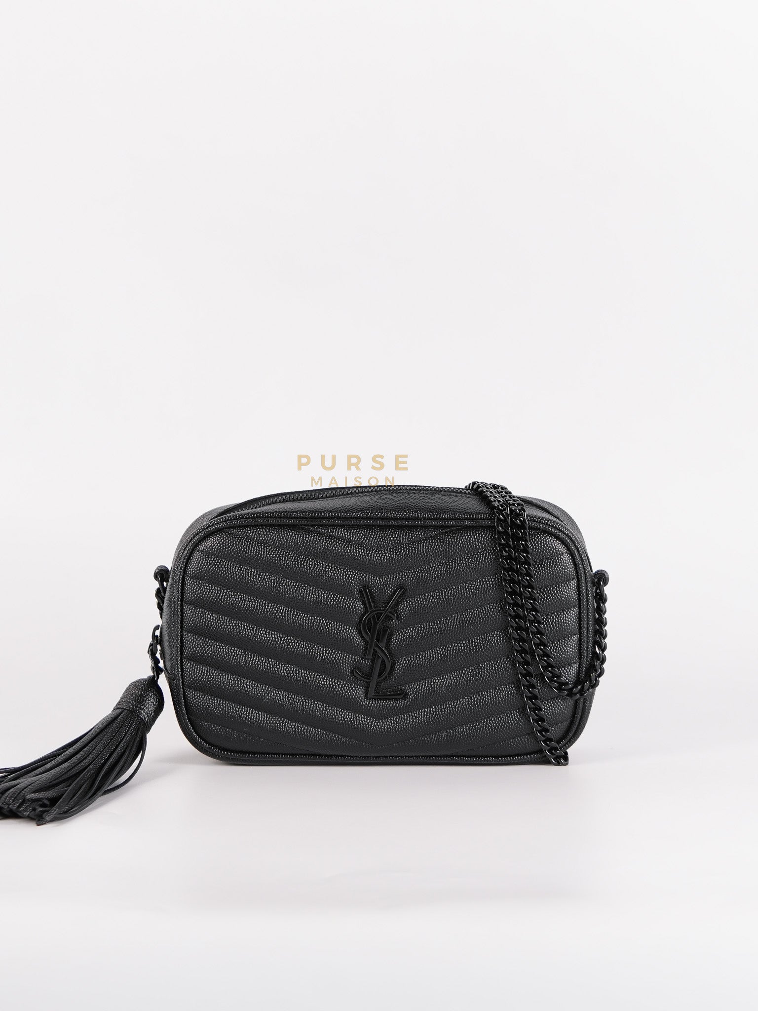 Mini Lou Camera Bag in Black Quilted Leather & Black Hardware | Purse Maison Luxury Bags Shop