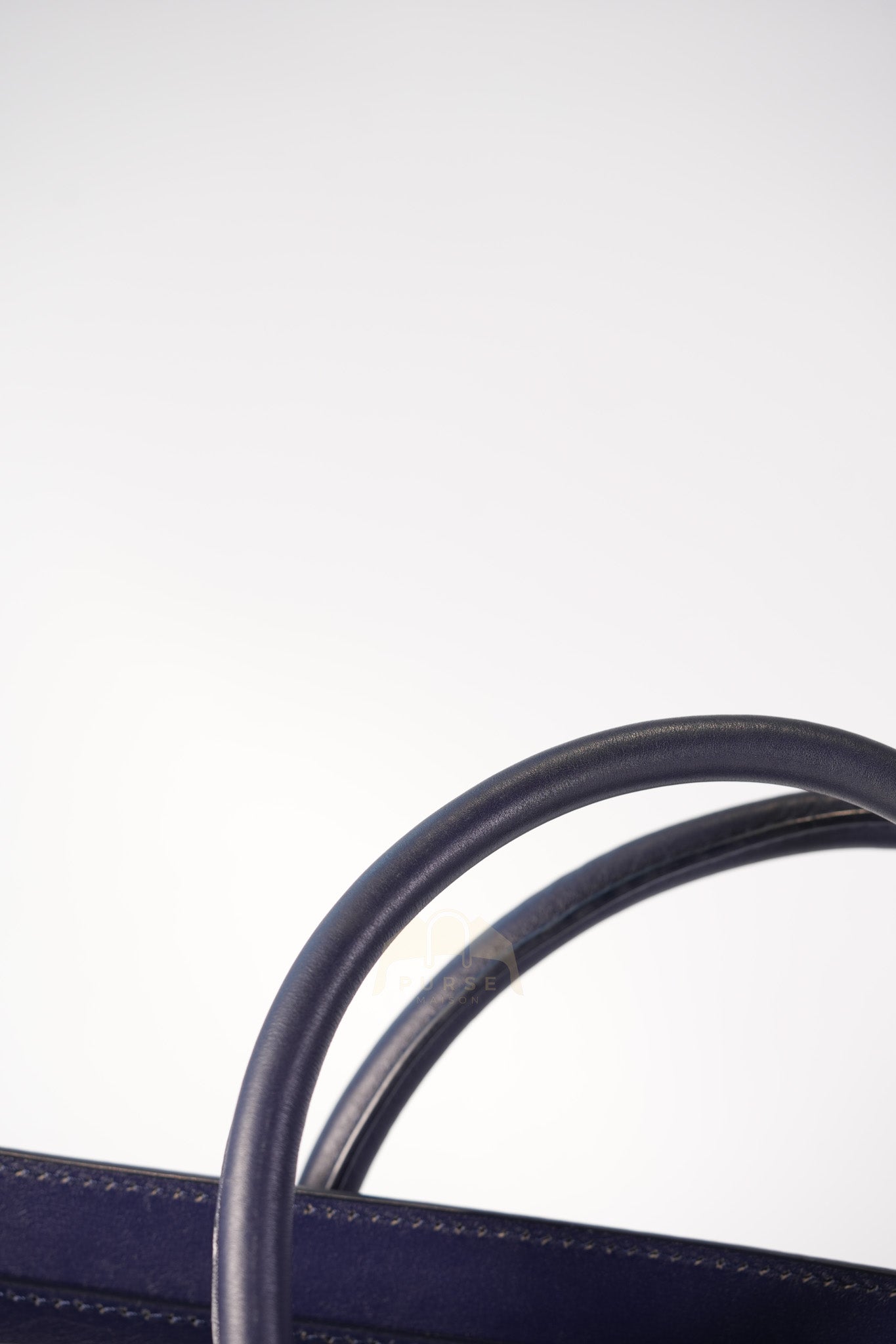 Mini Luggage Tote Bag in Navy Blue Smooth Calfskin Leather | Purse Maison Luxury Bags Shop