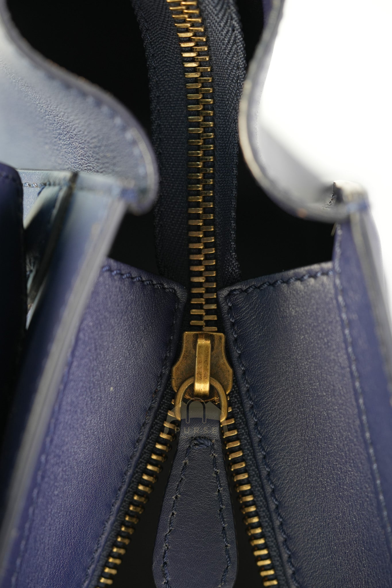 Mini Luggage Tote Bag in Navy Blue Smooth Calfskin Leather | Purse Maison Luxury Bags Shop