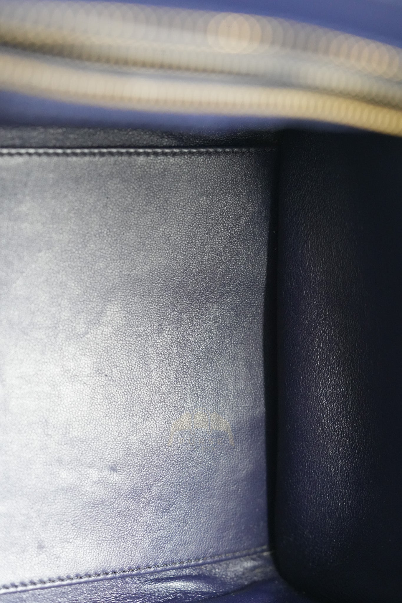 Mini Luggage Tote Bag in Navy Blue Smooth Calfskin Leather | Purse Maison Luxury Bags Shop