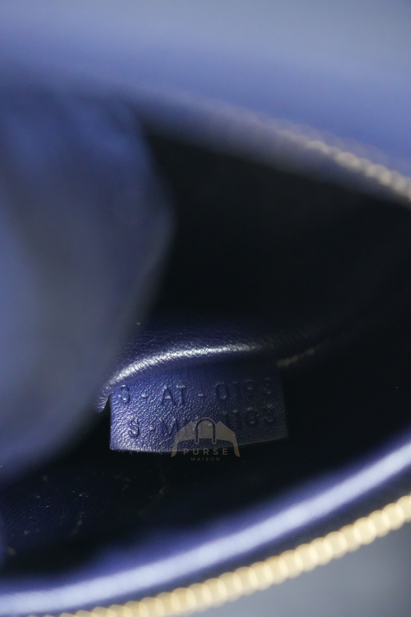 Mini Luggage Tote Bag in Navy Blue Smooth Calfskin Leather | Purse Maison Luxury Bags Shop