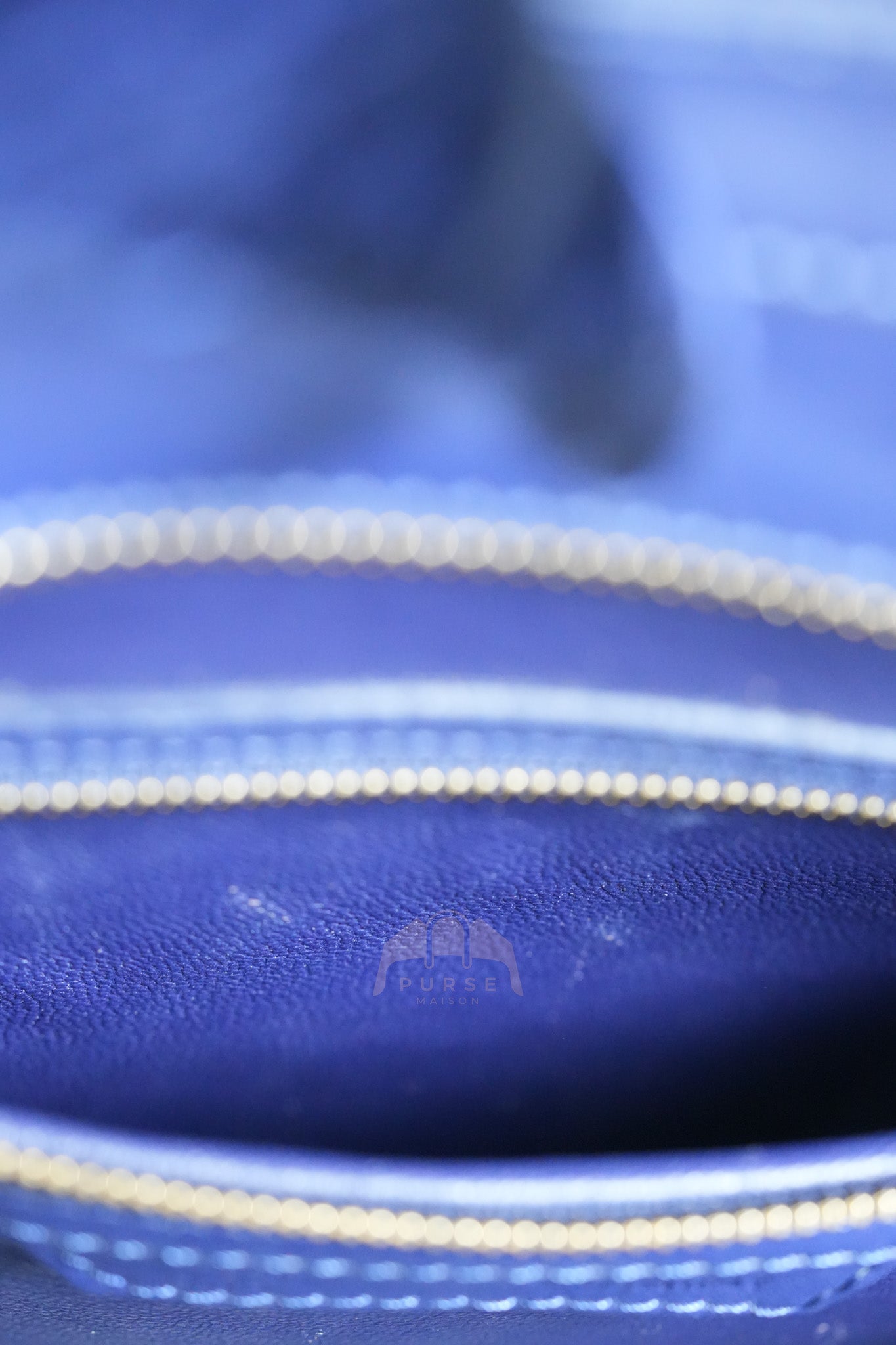 Mini Luggage Tote Bag in Navy Blue Smooth Calfskin Leather | Purse Maison Luxury Bags Shop