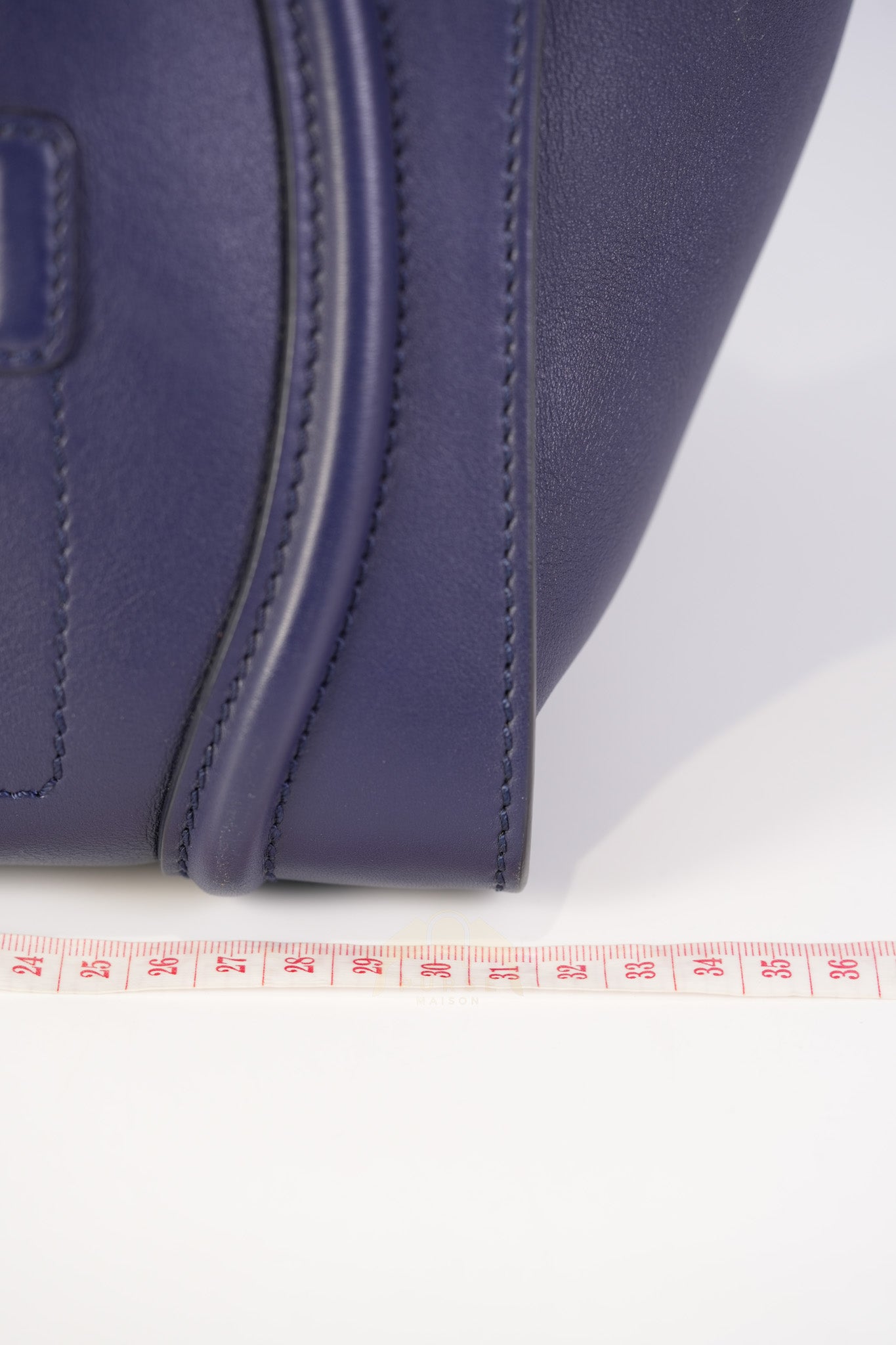 Mini Luggage Tote Bag in Navy Blue Smooth Calfskin Leather | Purse Maison Luxury Bags Shop