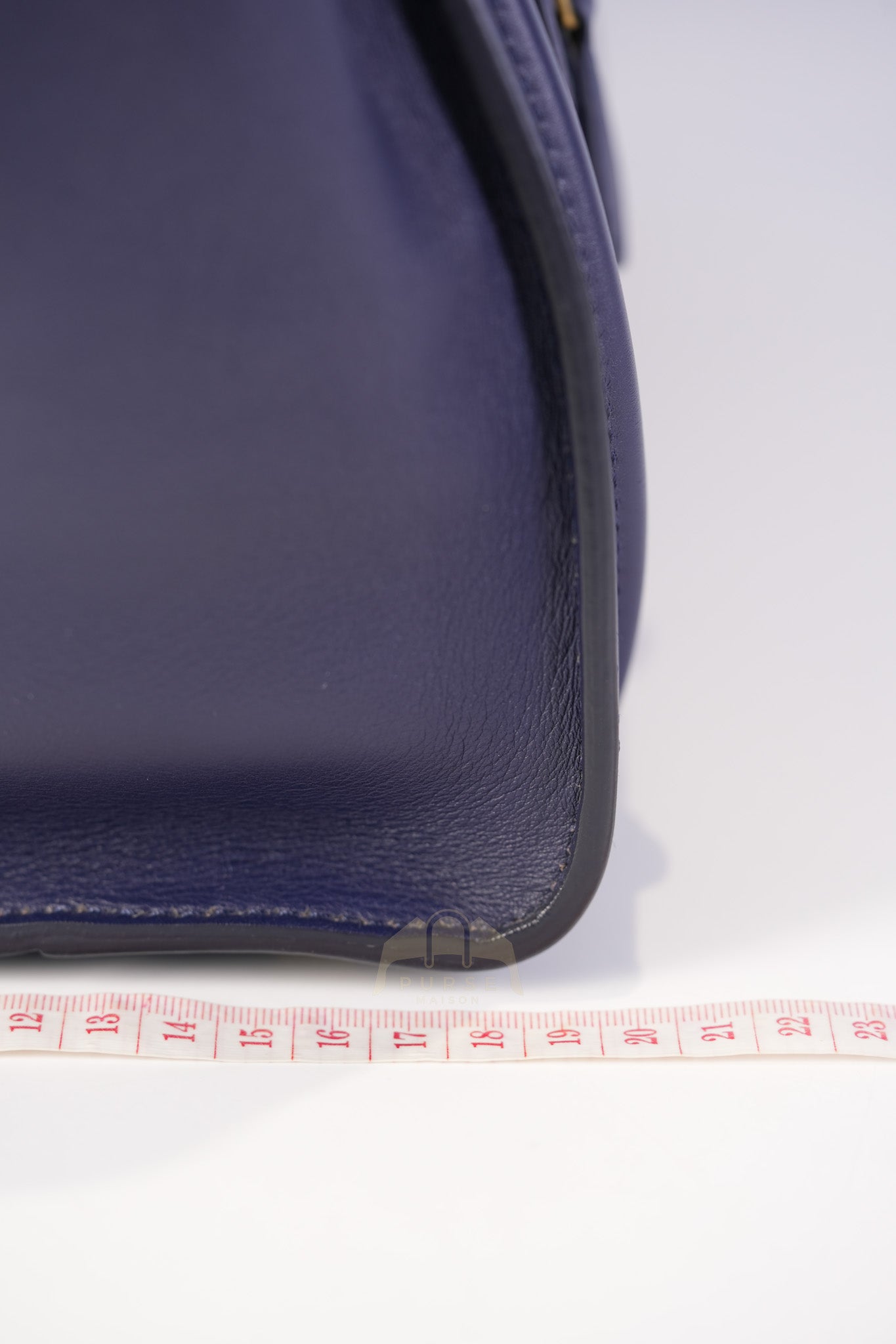 Mini Luggage Tote Bag in Navy Blue Smooth Calfskin Leather | Purse Maison Luxury Bags Shop