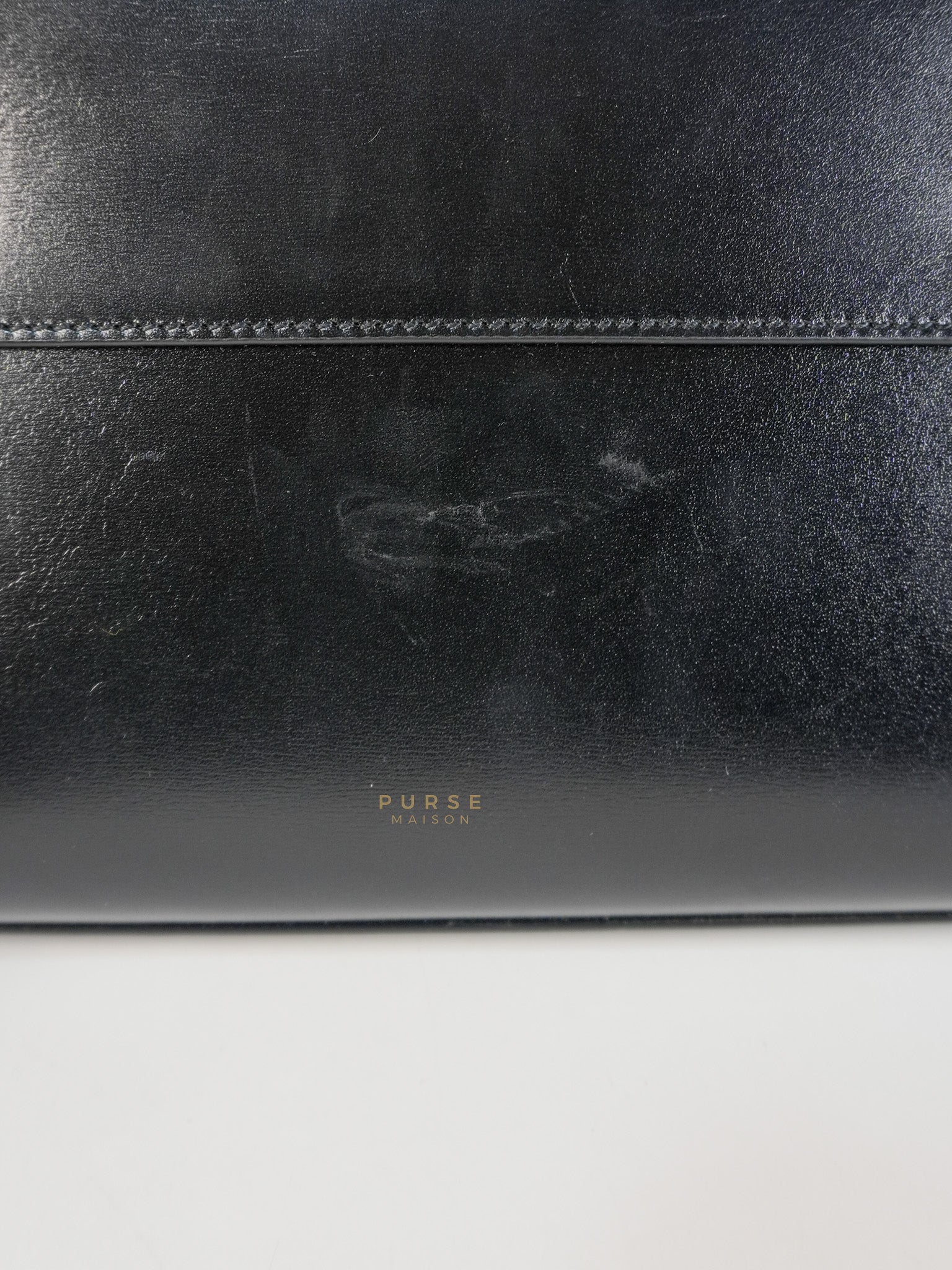 Mini Manhattan Bag in Black Smooth Leather and Gold Hardware | Purse Maison Luxury Bags Shop
