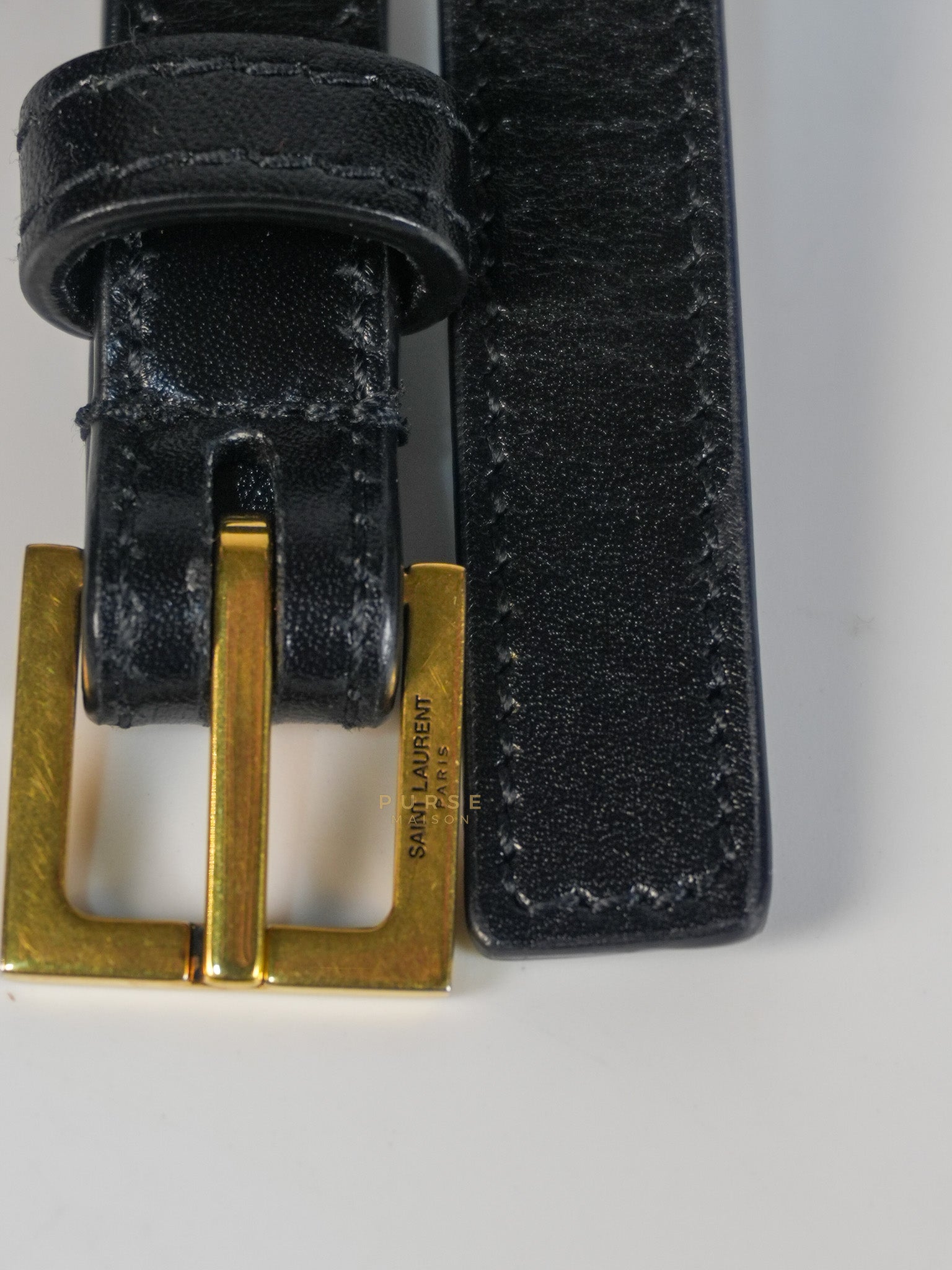 Mini Manhattan Bag in Black Smooth Leather and Gold Hardware | Purse Maison Luxury Bags Shop