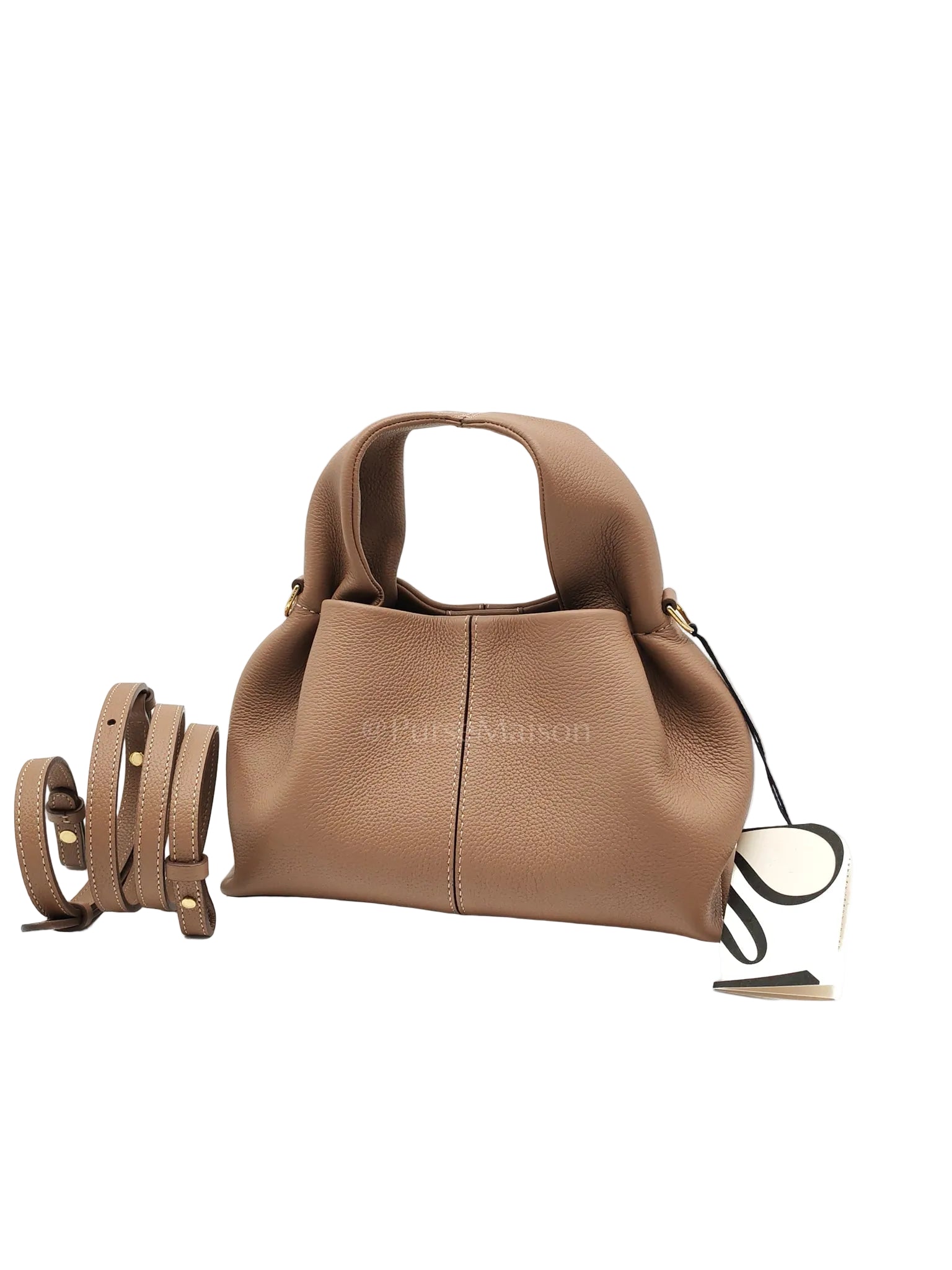 Mini Neuf in Radice Grained Calfskin Leather Crossbody Bag | Purse Maison Luxury Bags Shop