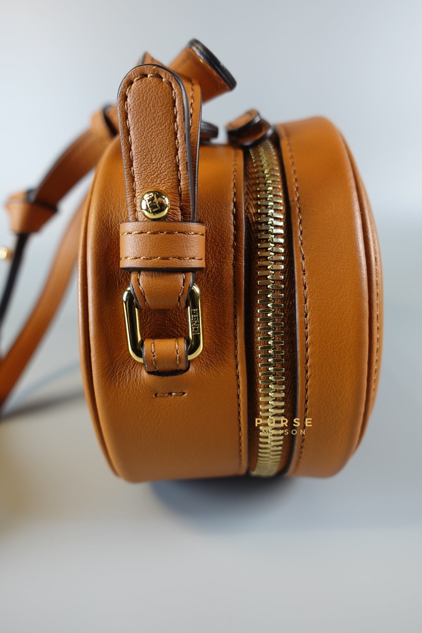 Mini O’Lock Camera Case in Brown Calf Leather | Purse Maison Luxury Bags Shop