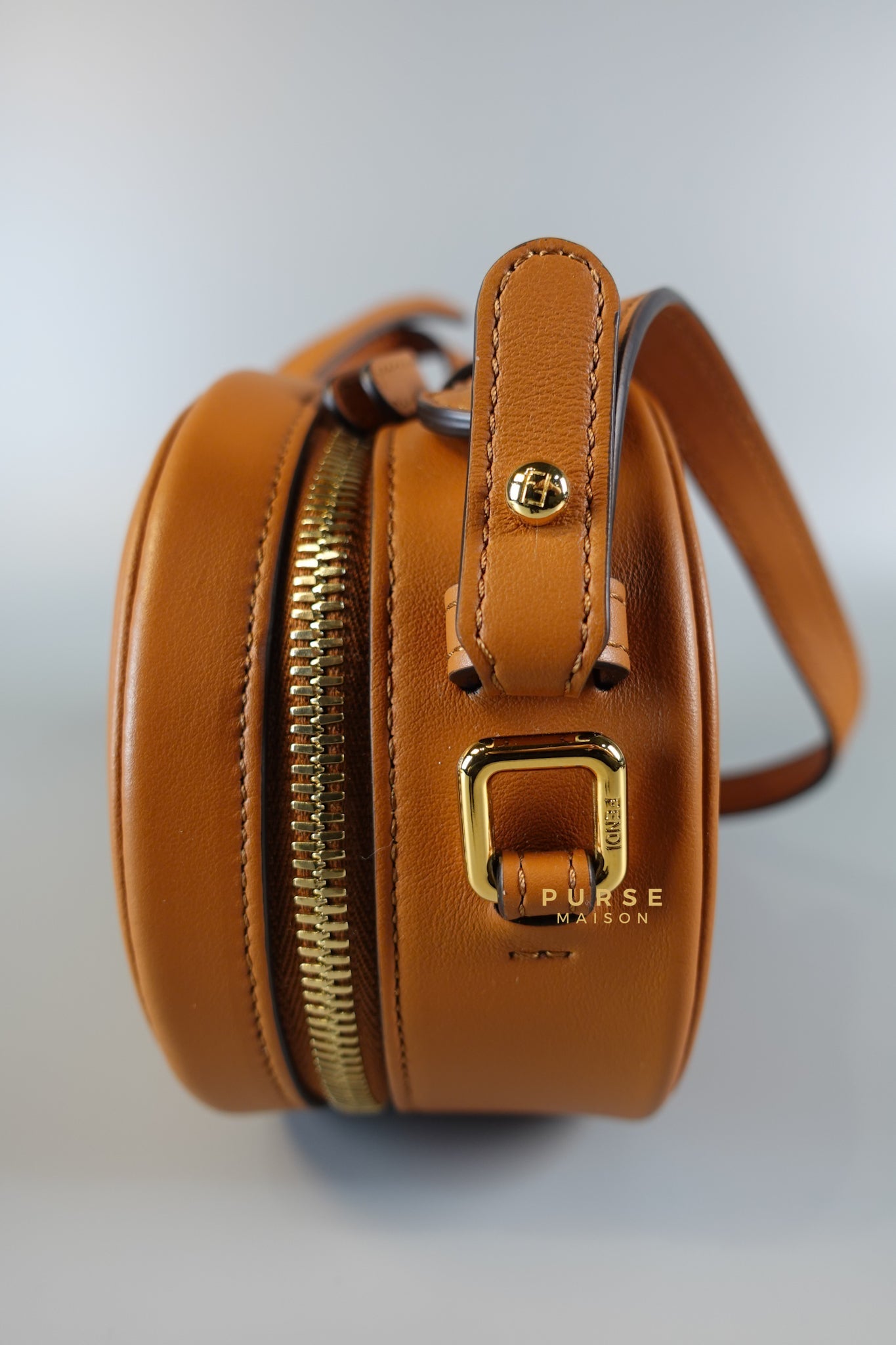 Mini O’Lock Camera Case in Brown Calf Leather | Purse Maison Luxury Bags Shop