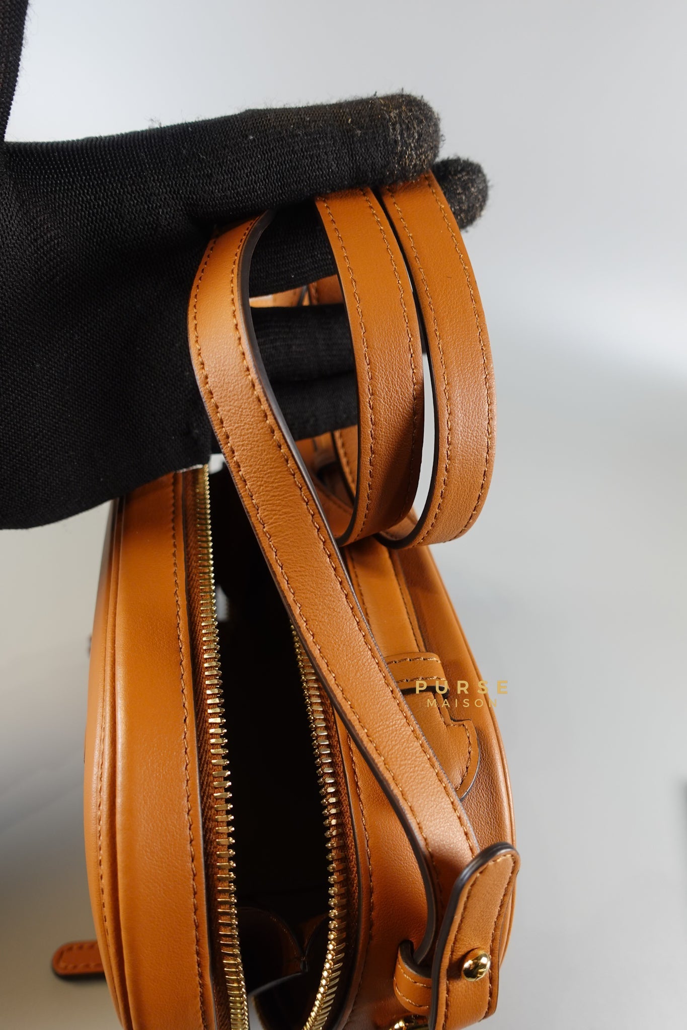 Mini O’Lock Camera Case in Brown Calf Leather | Purse Maison Luxury Bags Shop