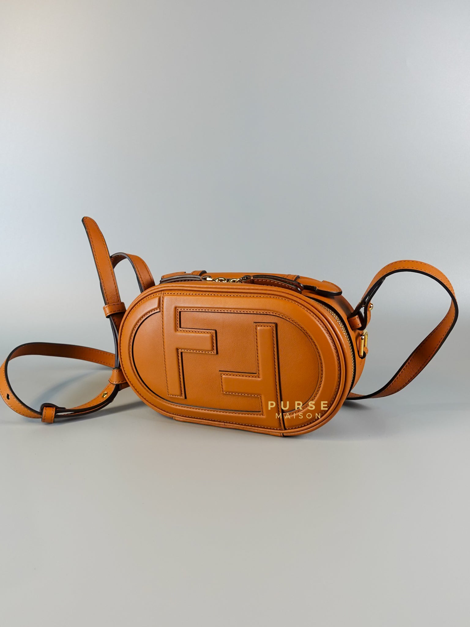 Mini O’Lock Camera Case in Brown Calf Leather | Purse Maison Luxury Bags Shop