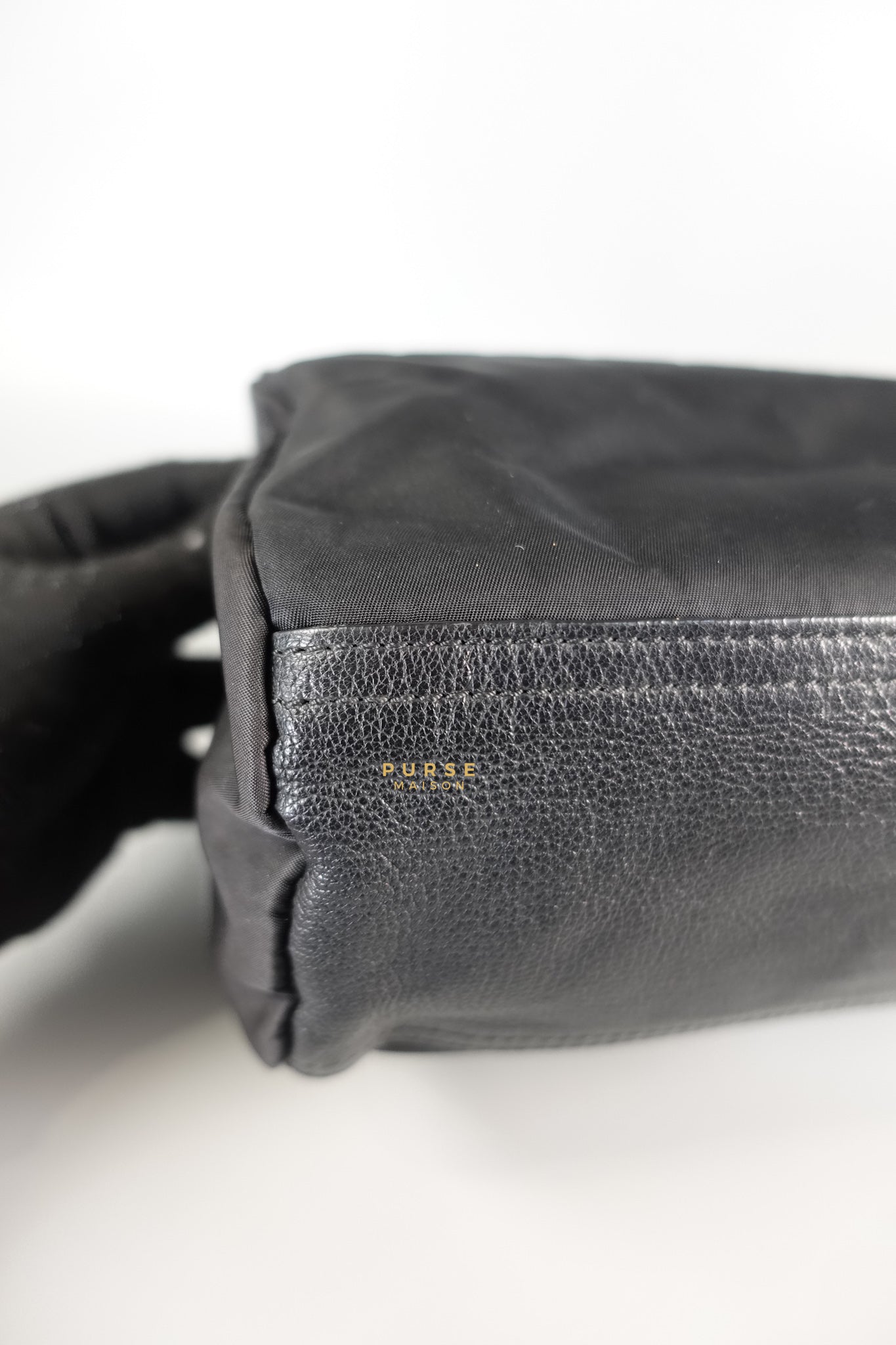 Mini Pandora Bag in Black Nylon | Purse Maison Luxury Bags Shop