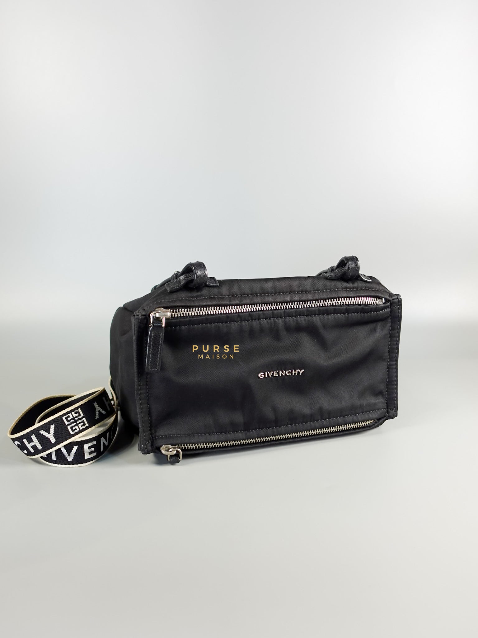 Mini Pandora Bag in Black Nylon | Purse Maison Luxury Bags Shop