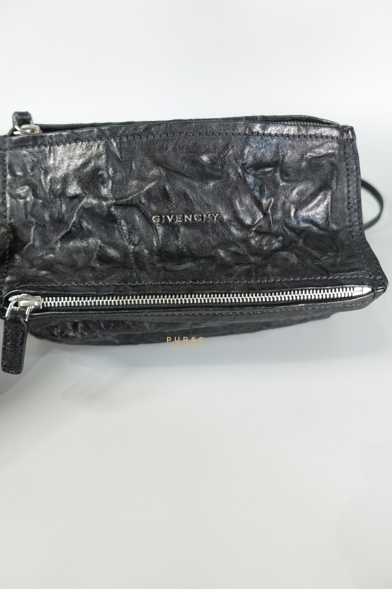 Mini Pandora Bag in Black Sheep Skin Leather | Purse Maison Luxury Bags Shop