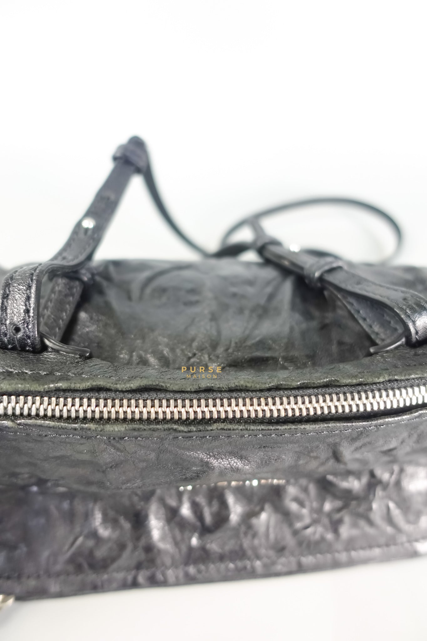 Mini Pandora Bag in Black Sheep Skin Leather | Purse Maison Luxury Bags Shop