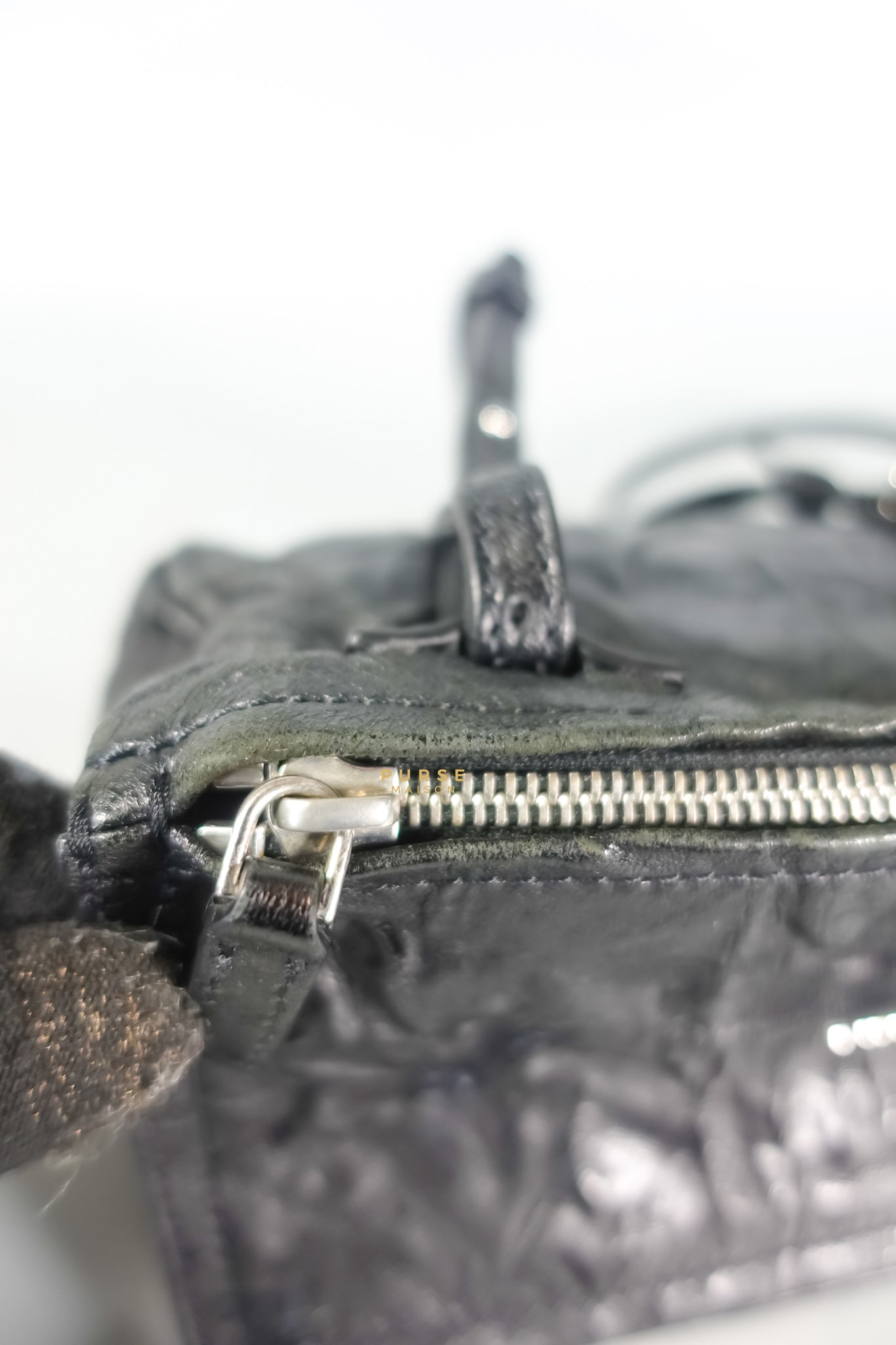 Mini Pandora Bag in Black Sheep Skin Leather | Purse Maison Luxury Bags Shop