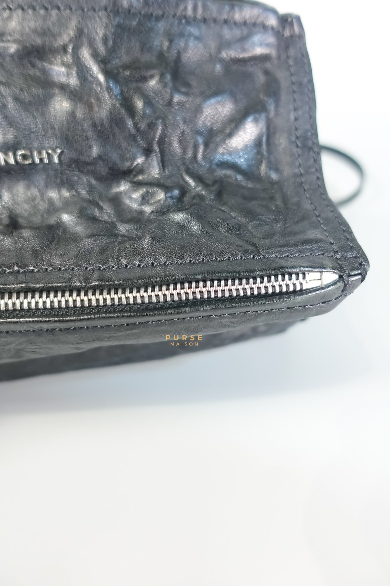 Mini Pandora Bag in Black Sheep Skin Leather | Purse Maison Luxury Bags Shop