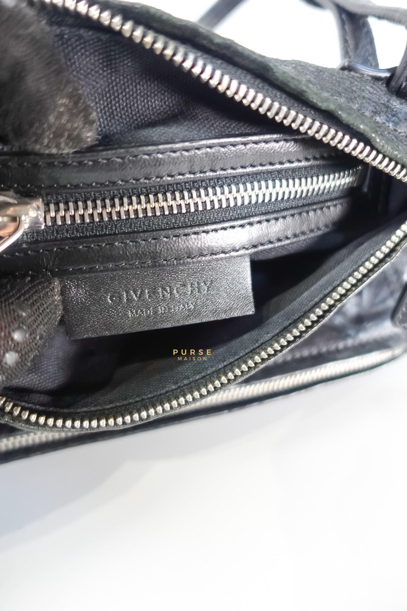 Mini Pandora Bag in Black Sheep Skin Leather | Purse Maison Luxury Bags Shop