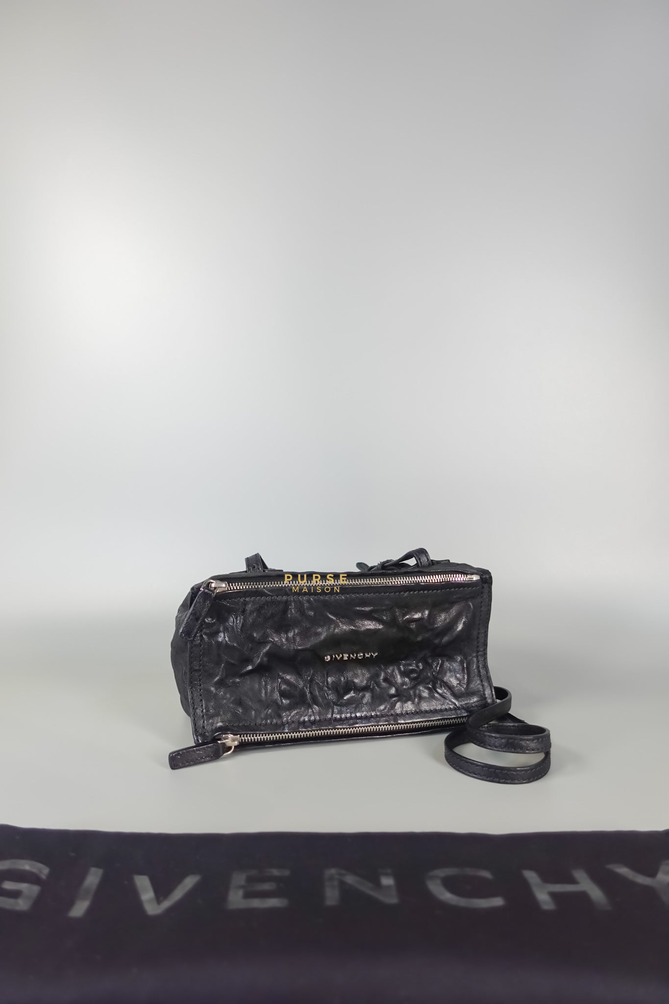 Mini Pandora Bag in Black Sheep Skin Leather | Purse Maison Luxury Bags Shop