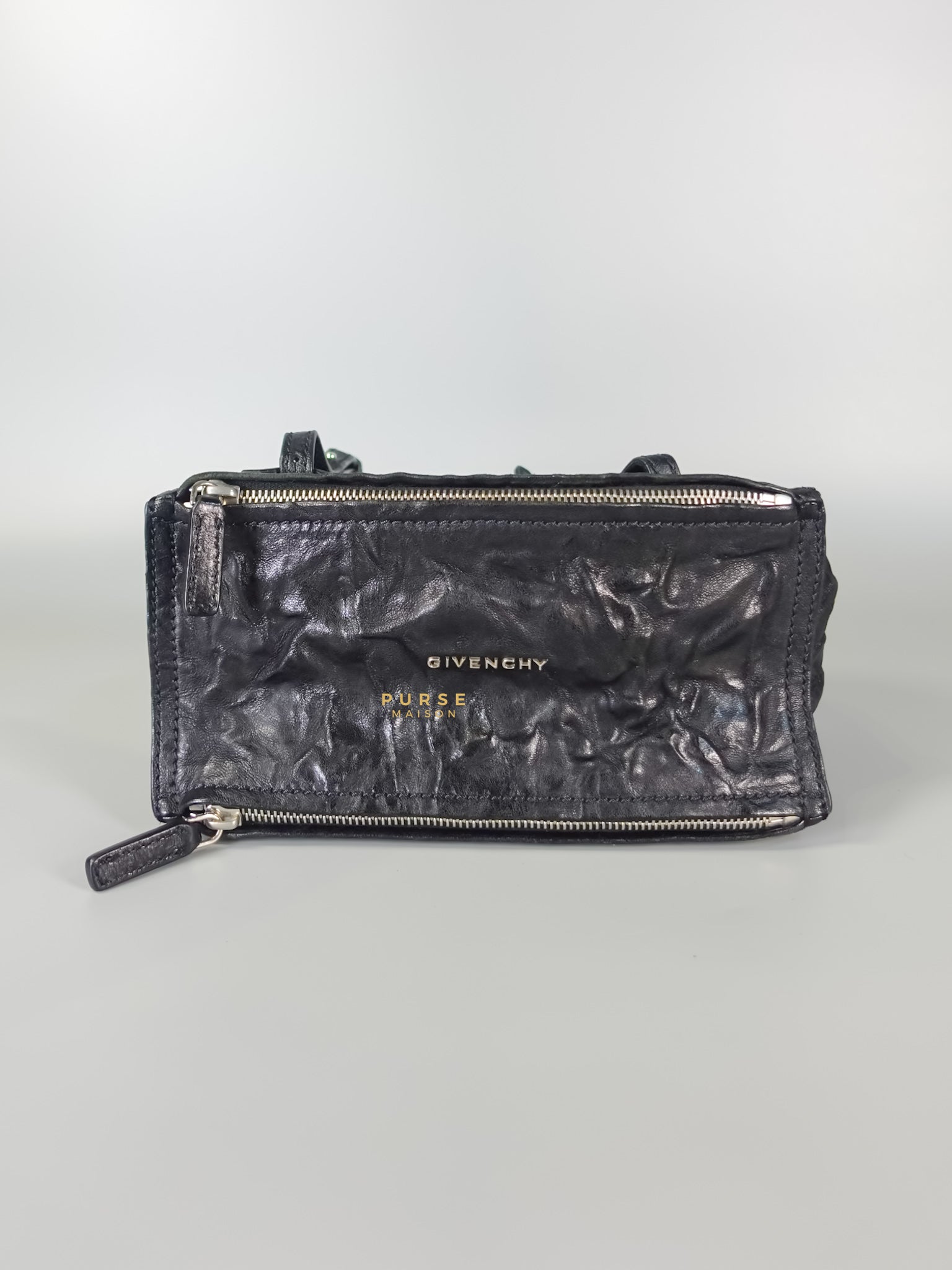 Mini Pandora Bag in Black Sheep Skin Leather | Purse Maison Luxury Bags Shop