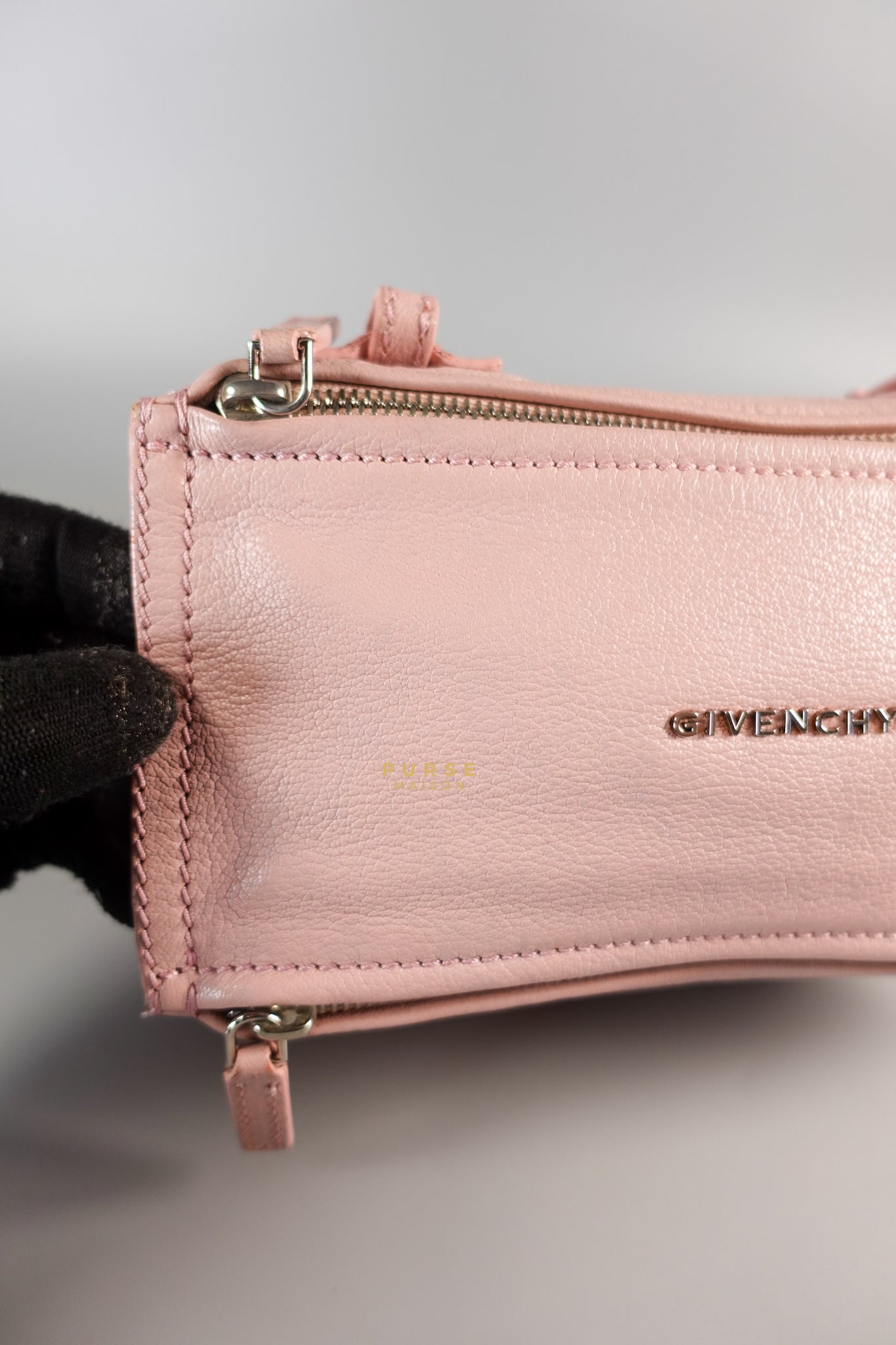 Mini Pandora Bag in Light Pink Goat Leather | Purse Maison Luxury Bags Shop