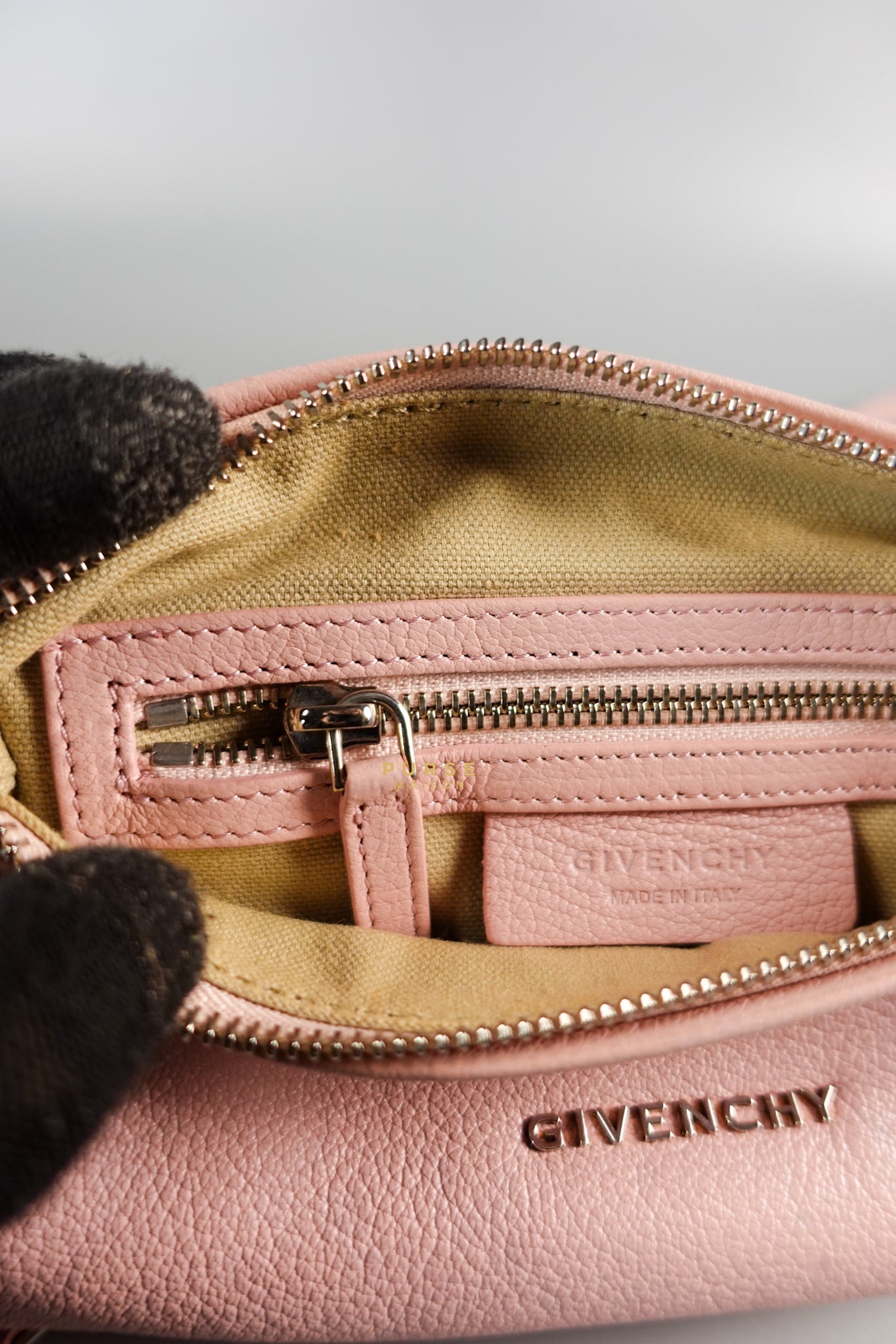 Mini Pandora Bag in Light Pink Goat Leather | Purse Maison Luxury Bags Shop