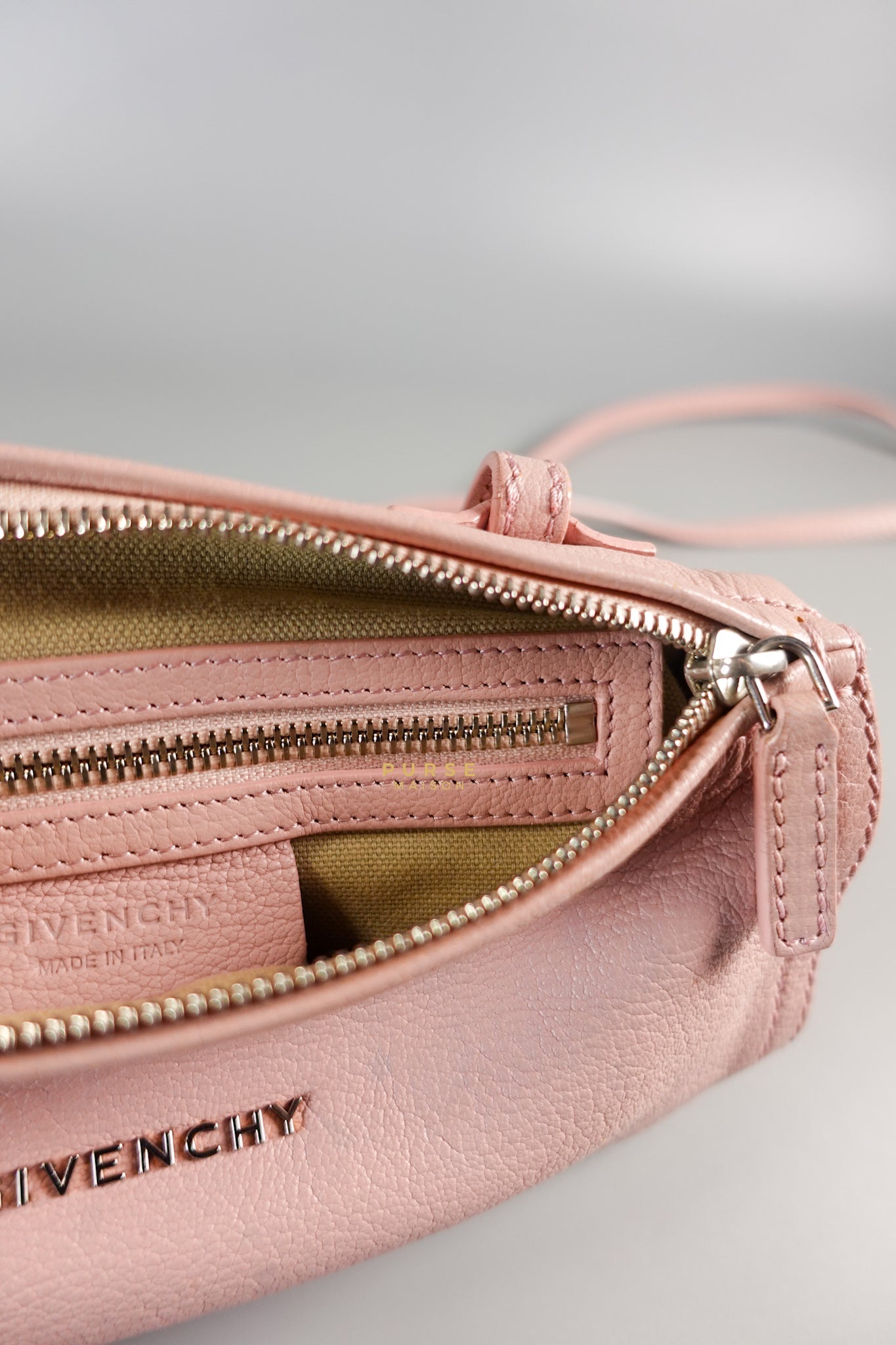 Mini Pandora Bag in Light Pink Goat Leather | Purse Maison Luxury Bags Shop