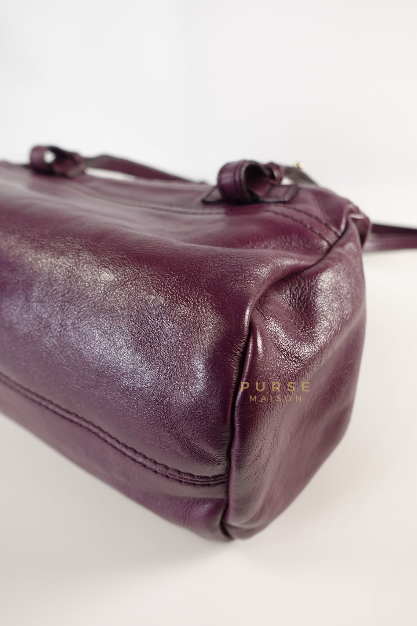 Mini Pandora Bag in Purple Leather | Purse Maison Luxury Bags Shop