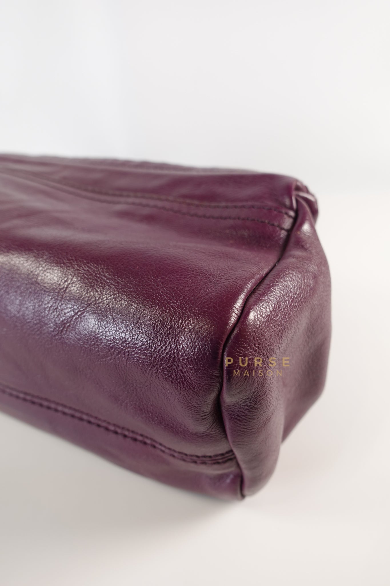 Mini Pandora Bag in Purple Leather | Purse Maison Luxury Bags Shop