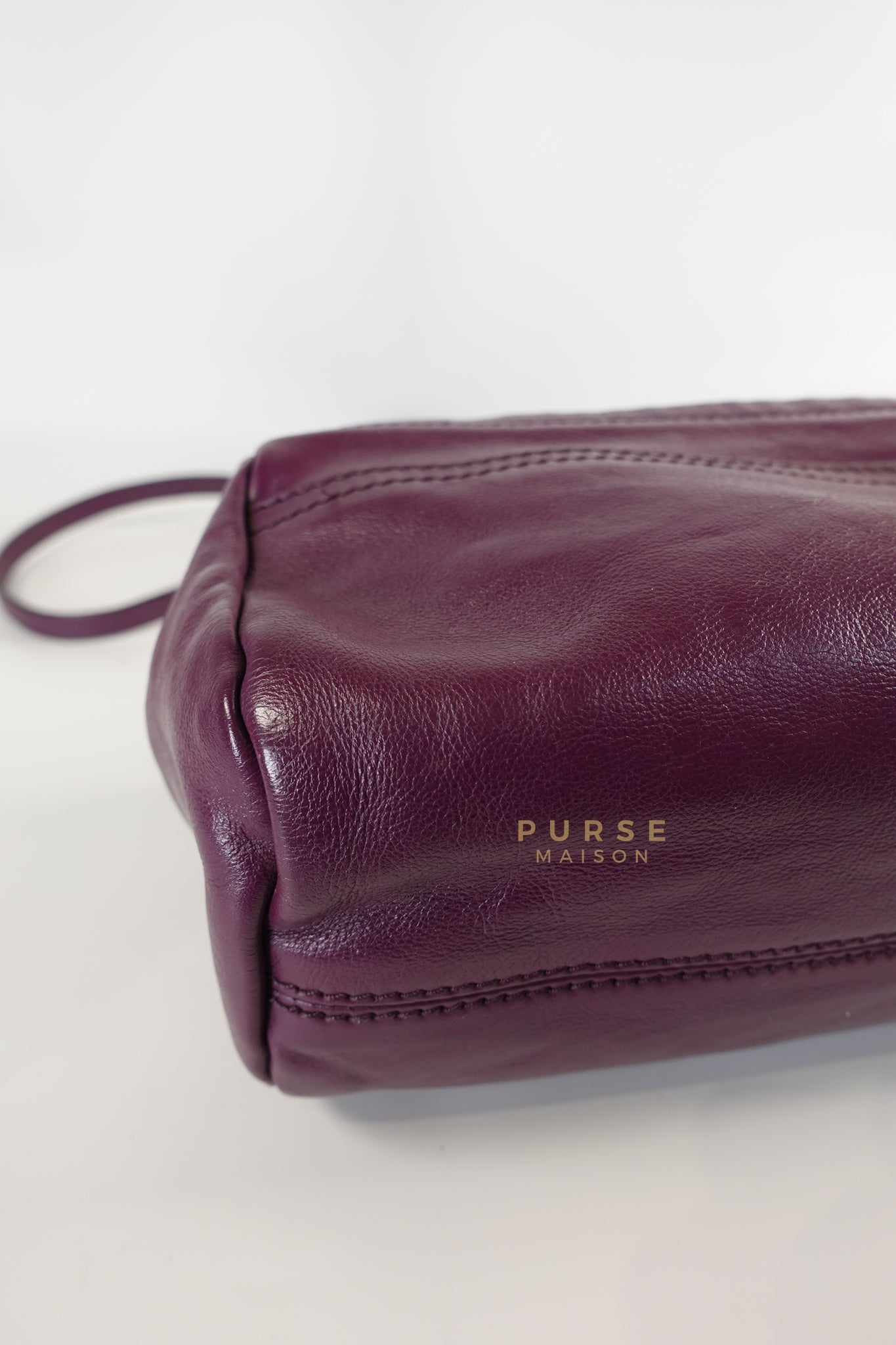 Mini Pandora Bag in Purple Leather | Purse Maison Luxury Bags Shop