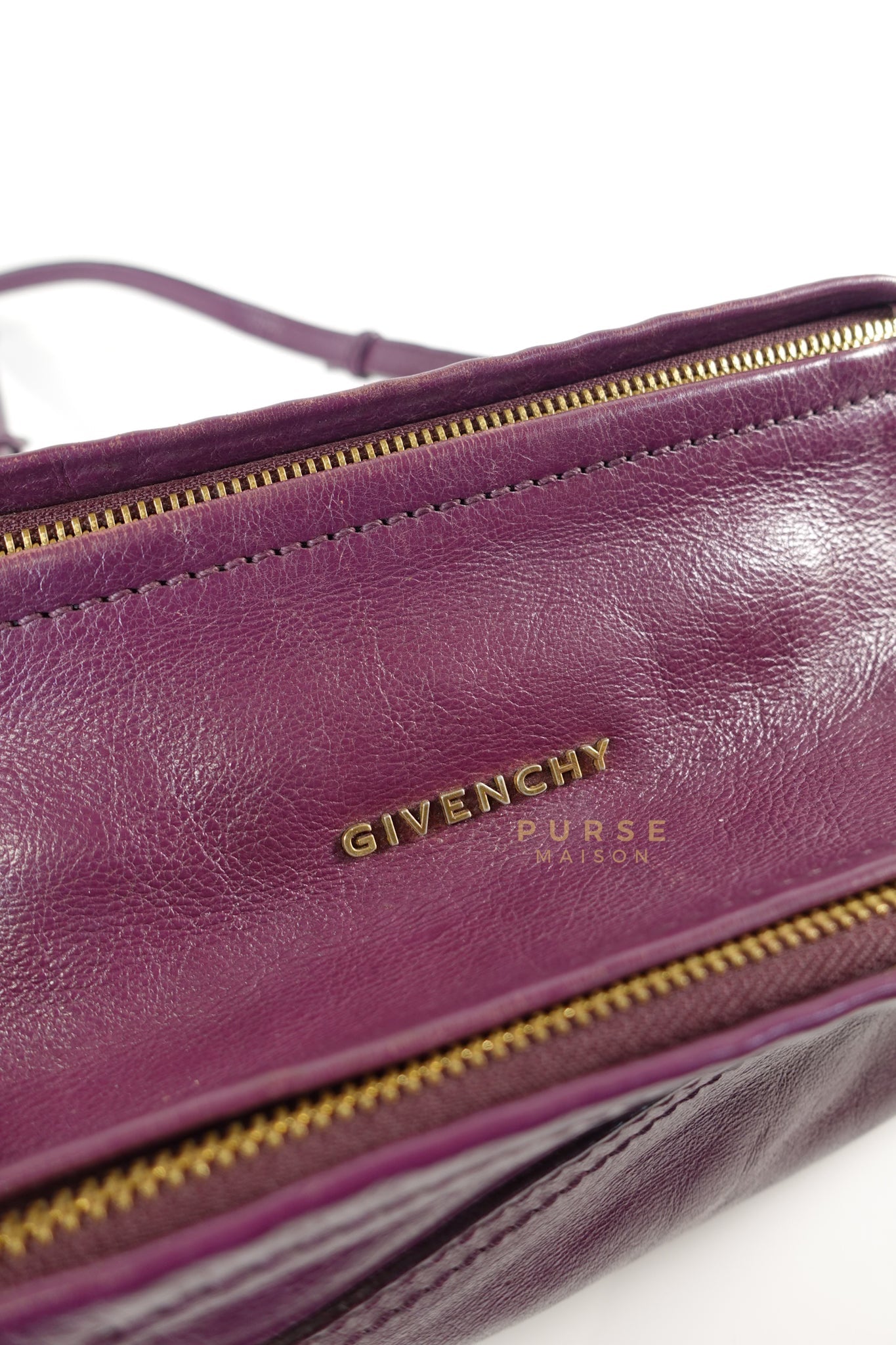 Mini Pandora Bag in Purple Leather | Purse Maison Luxury Bags Shop