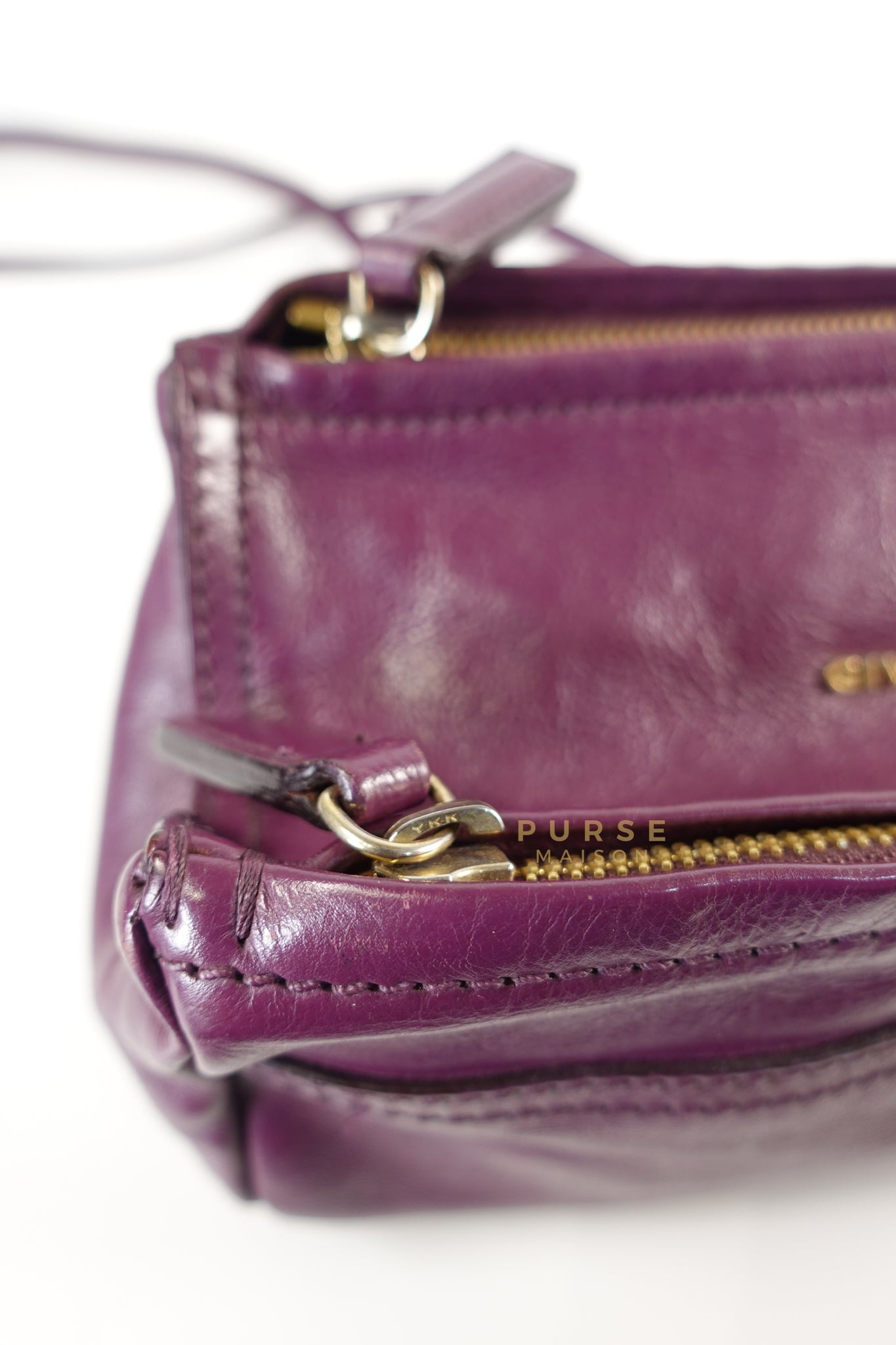 Mini Pandora Bag in Purple Leather | Purse Maison Luxury Bags Shop