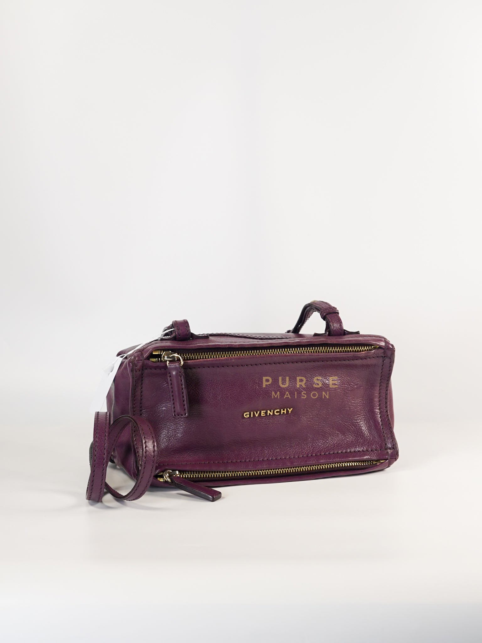 Mini Pandora Bag in Purple Leather | Purse Maison Luxury Bags Shop