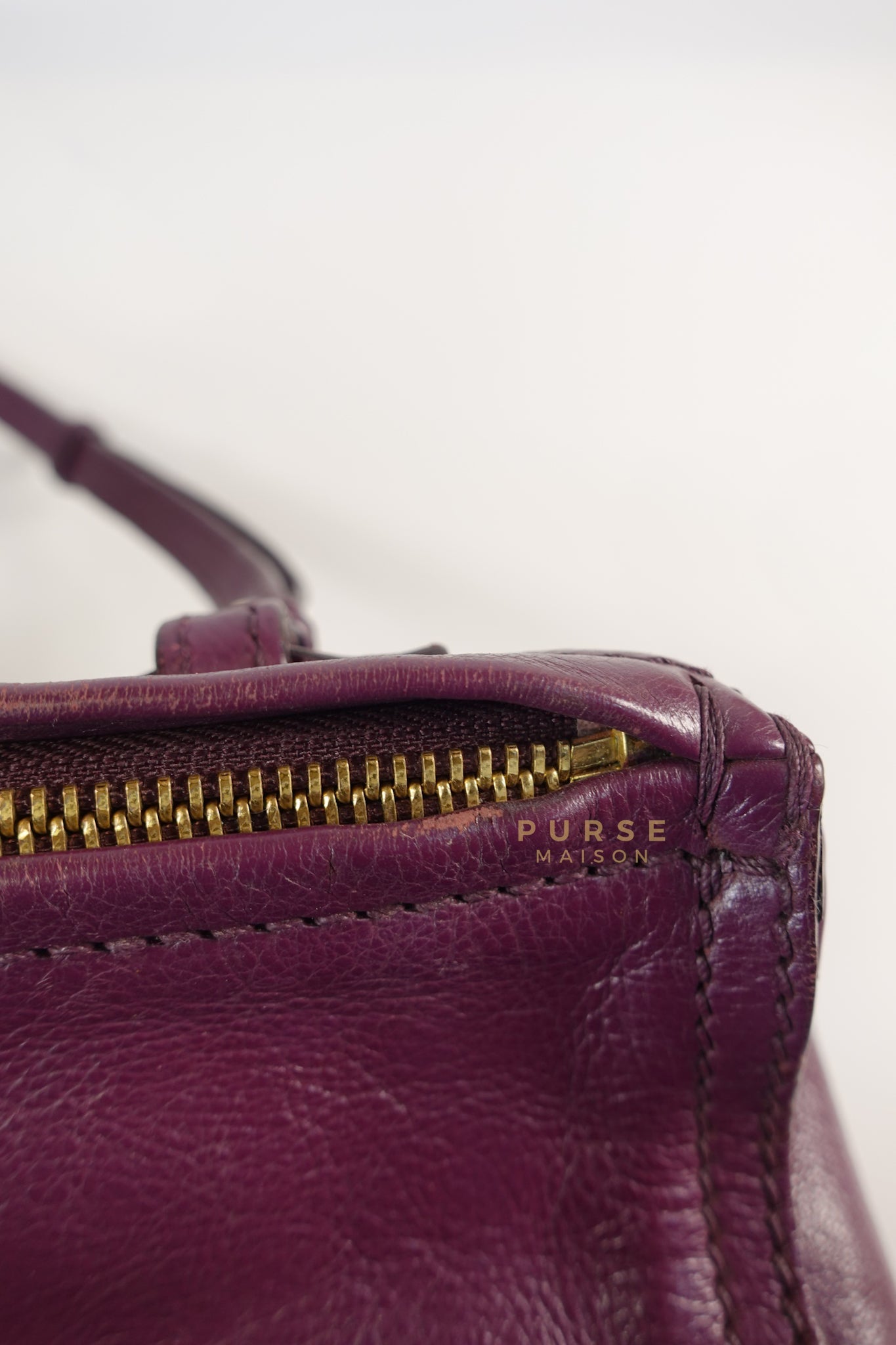 Mini Pandora Bag in Purple Leather | Purse Maison Luxury Bags Shop