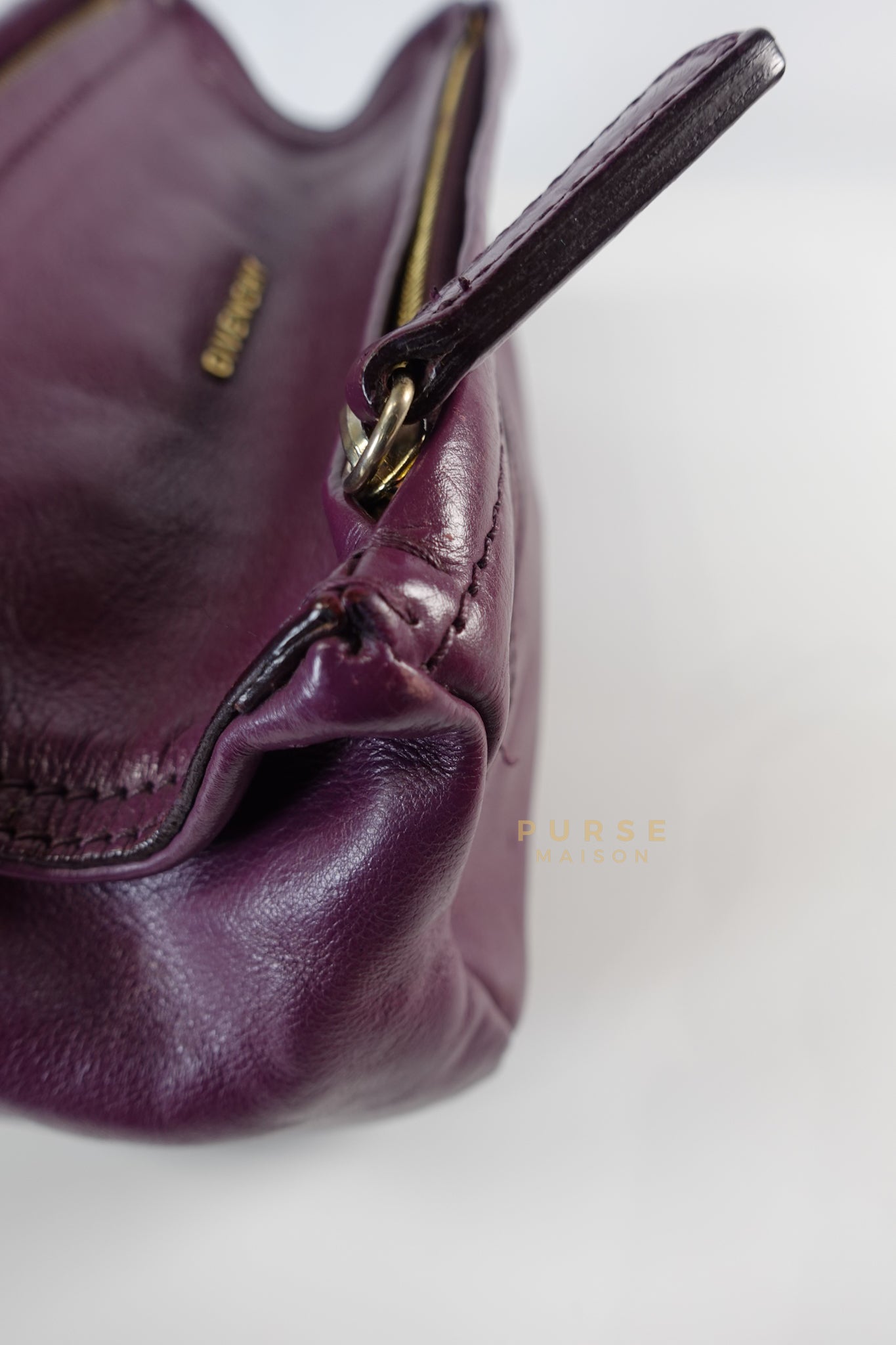 Mini Pandora Bag in Purple Leather | Purse Maison Luxury Bags Shop