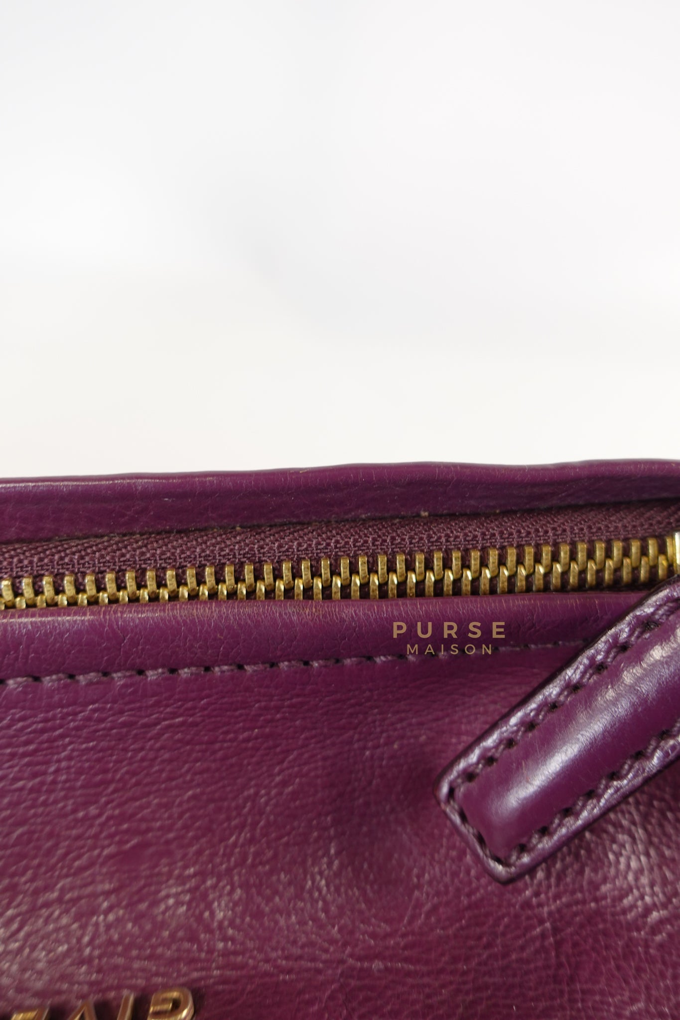 Mini Pandora Bag in Purple Leather | Purse Maison Luxury Bags Shop