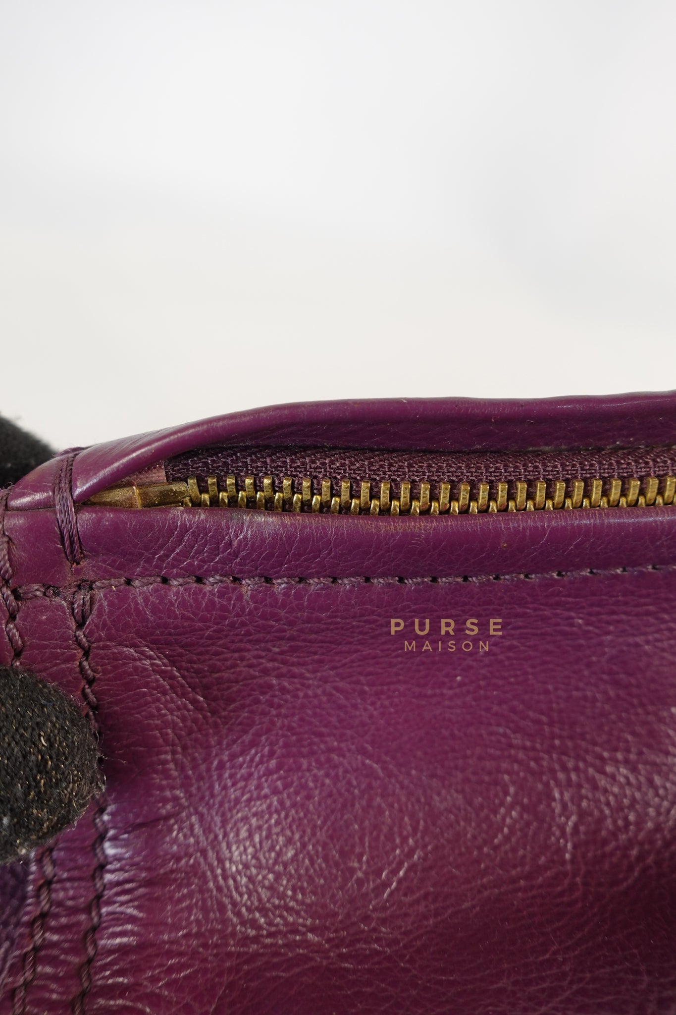 Mini Pandora Bag in Purple Leather | Purse Maison Luxury Bags Shop