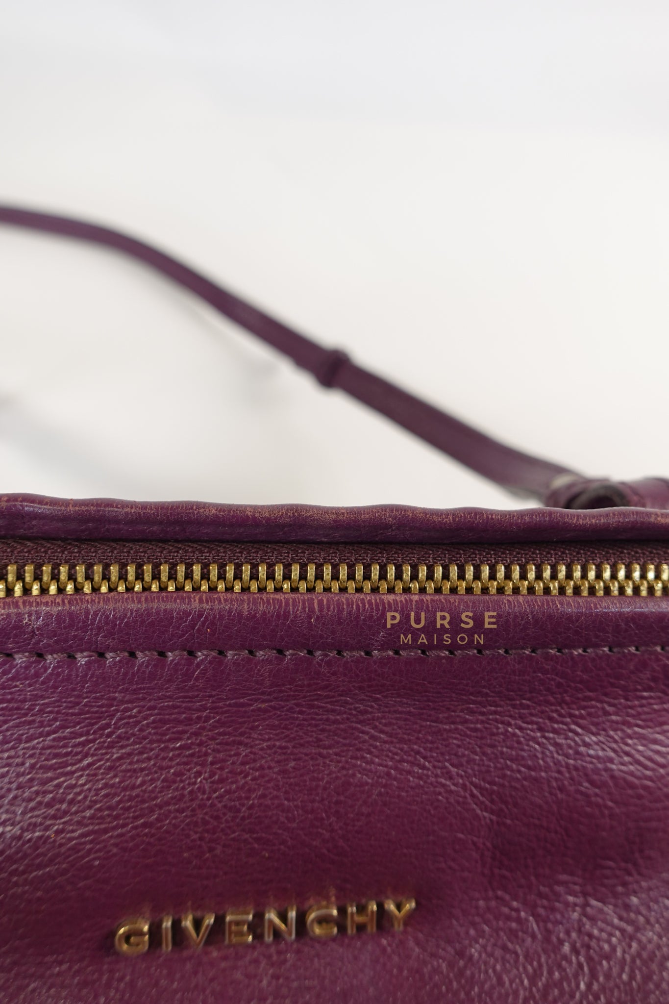 Mini Pandora Bag in Purple Leather | Purse Maison Luxury Bags Shop