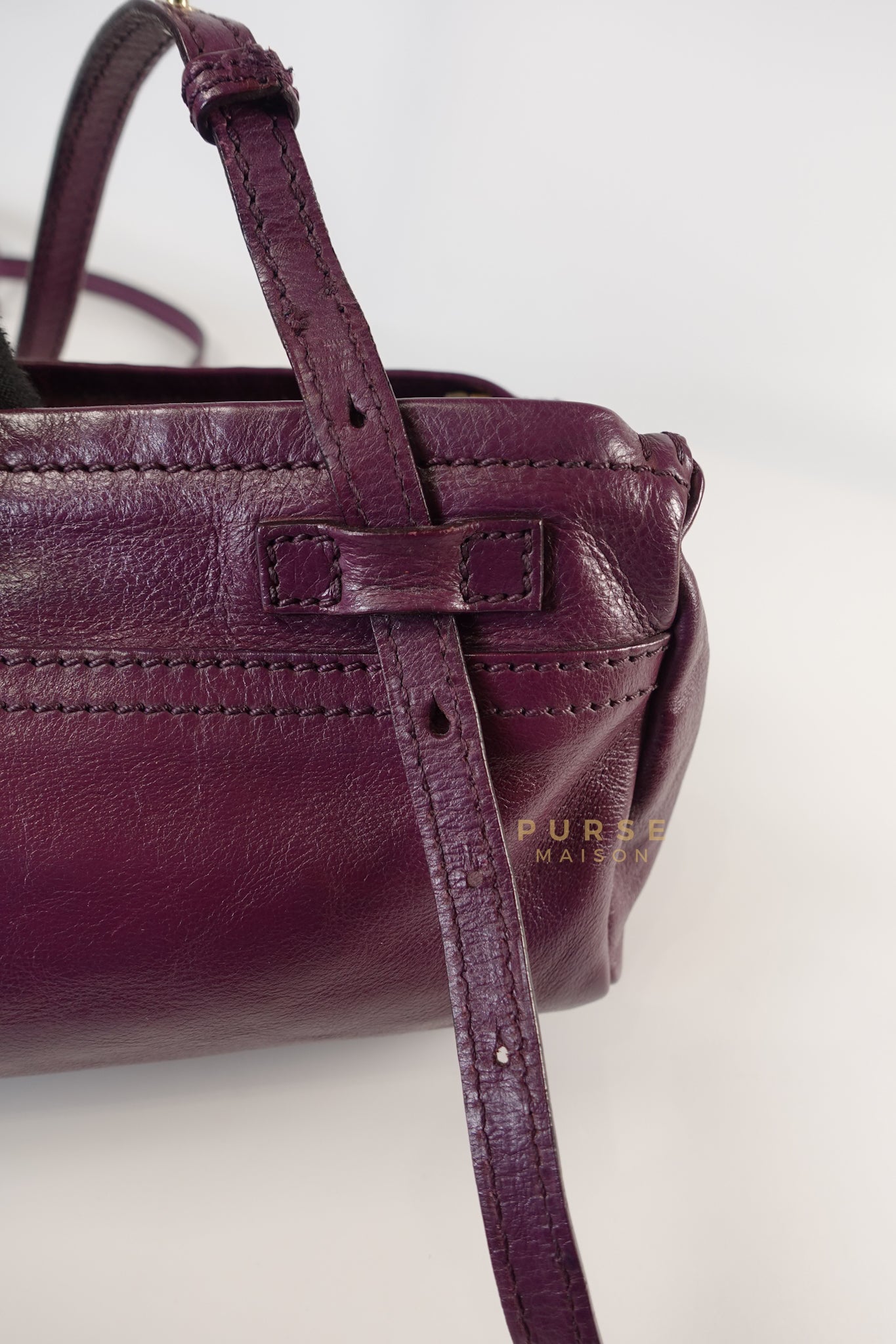 Mini Pandora Bag in Purple Leather | Purse Maison Luxury Bags Shop