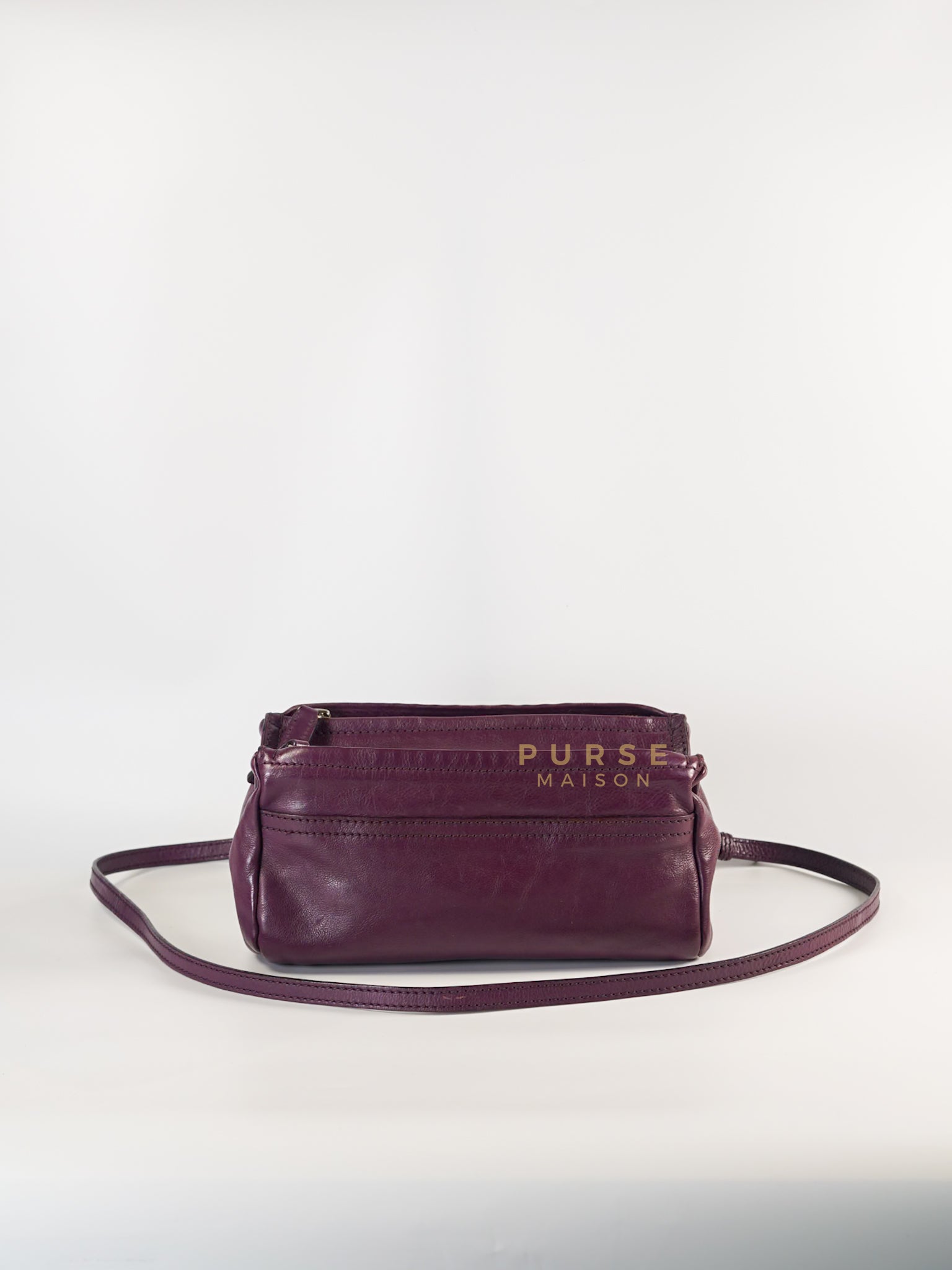 Mini Pandora Bag in Purple Leather | Purse Maison Luxury Bags Shop