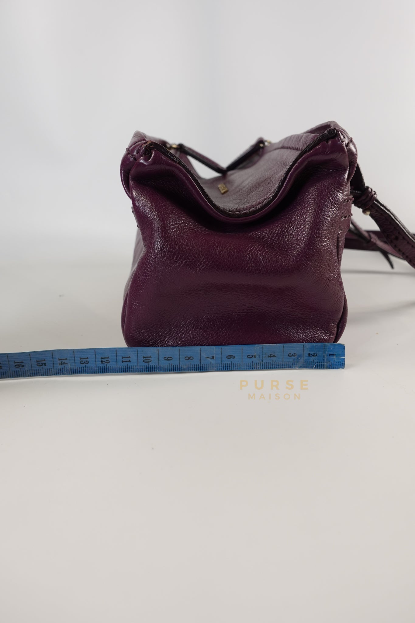 Mini Pandora Bag in Purple Leather | Purse Maison Luxury Bags Shop