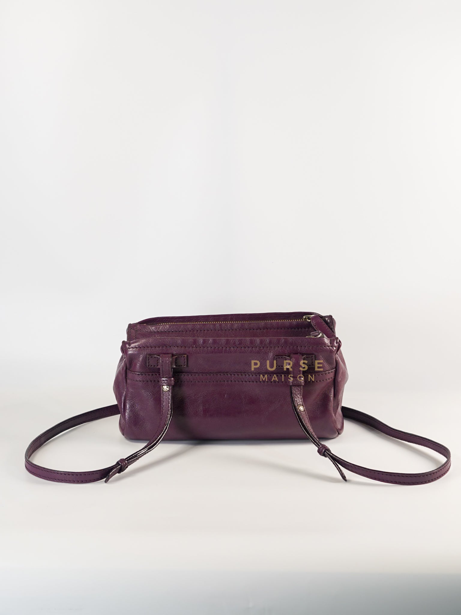 Mini Pandora Bag in Purple Leather | Purse Maison Luxury Bags Shop