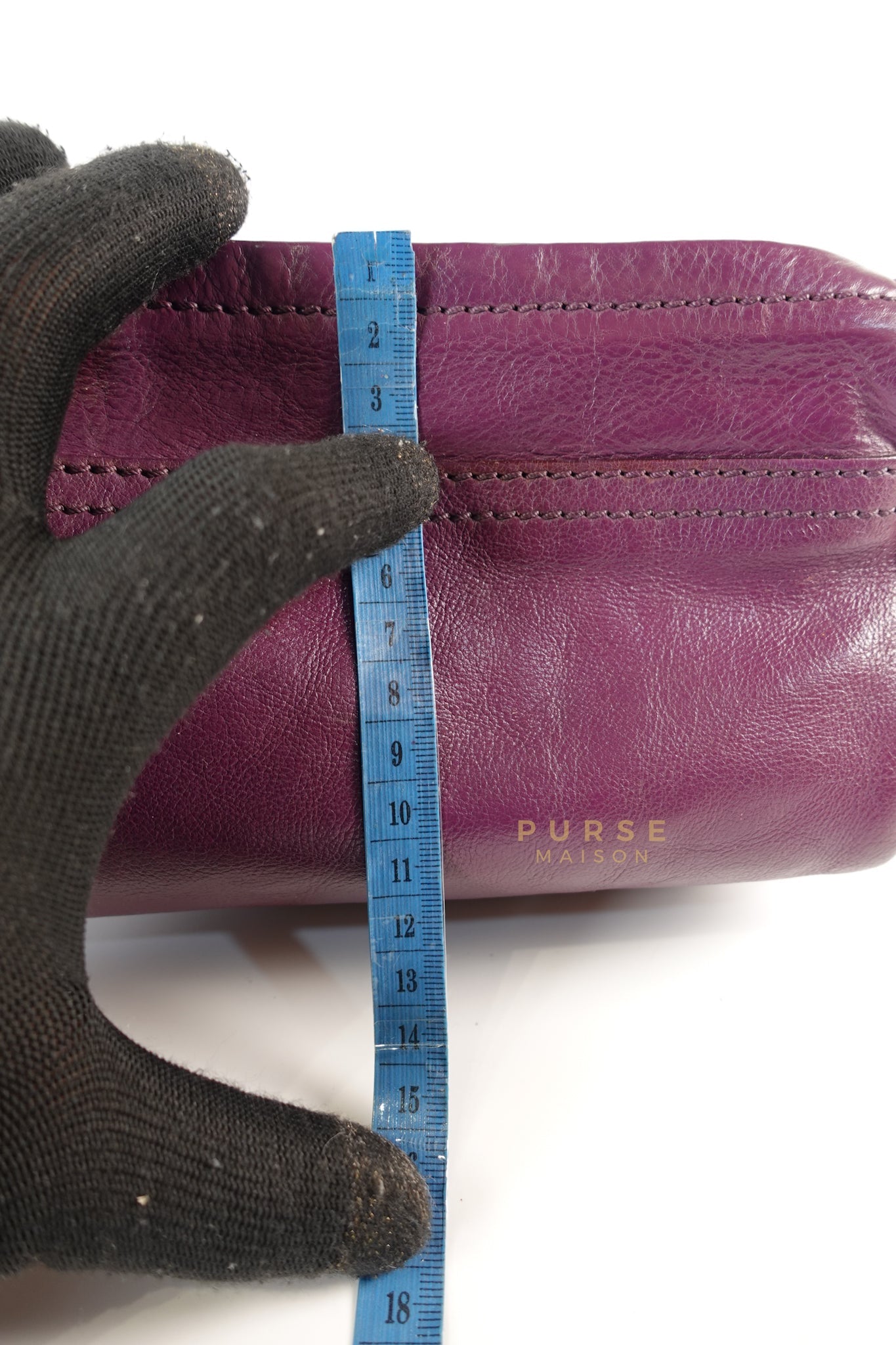 Mini Pandora Bag in Purple Leather | Purse Maison Luxury Bags Shop