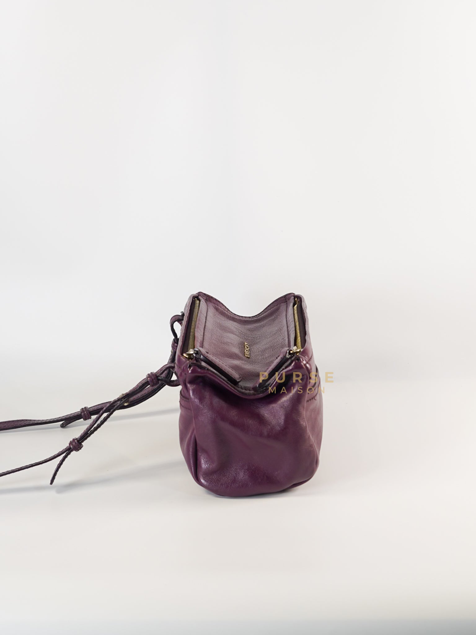 Mini Pandora Bag in Purple Leather | Purse Maison Luxury Bags Shop