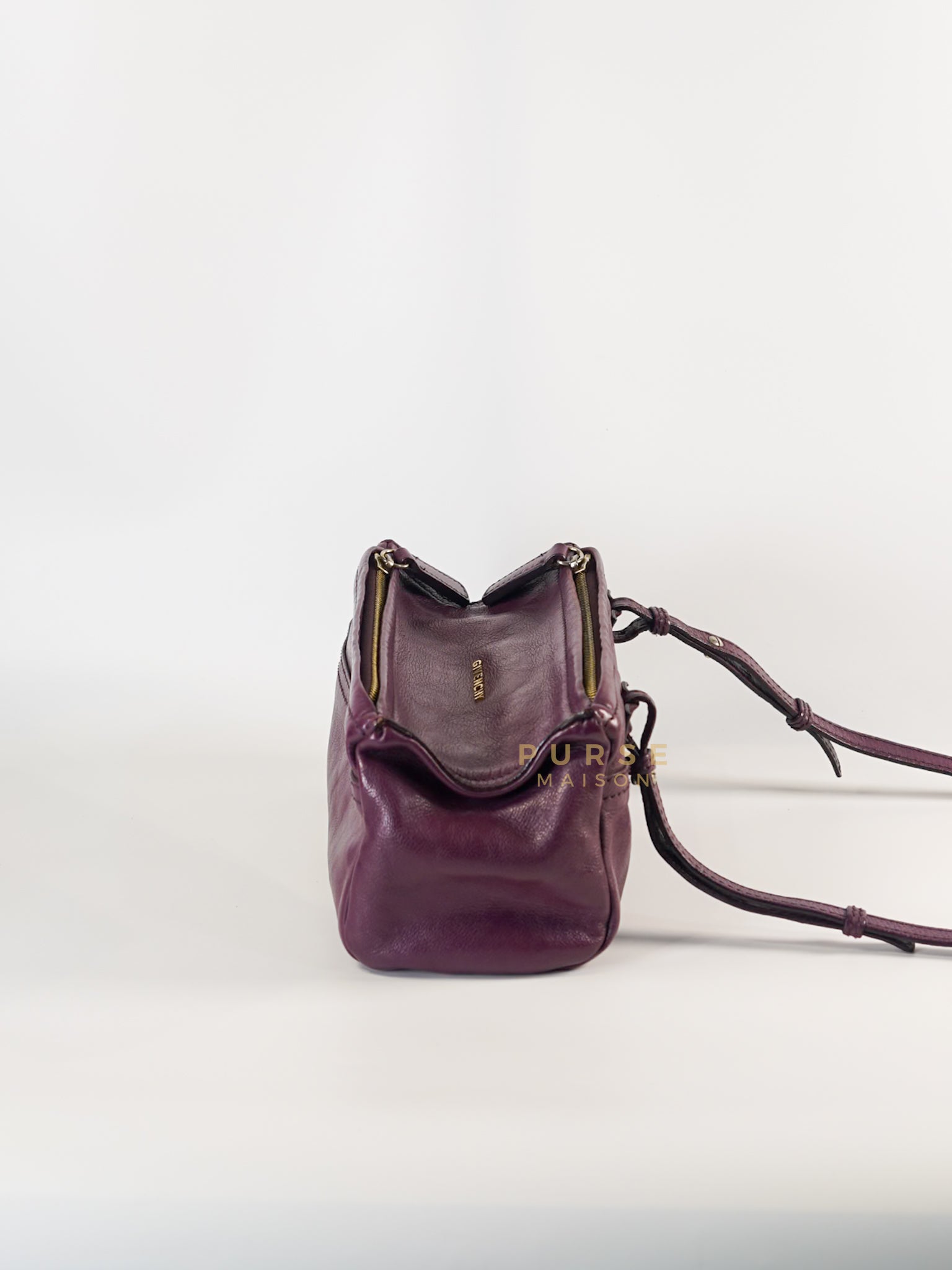 Mini Pandora Bag in Purple Leather | Purse Maison Luxury Bags Shop