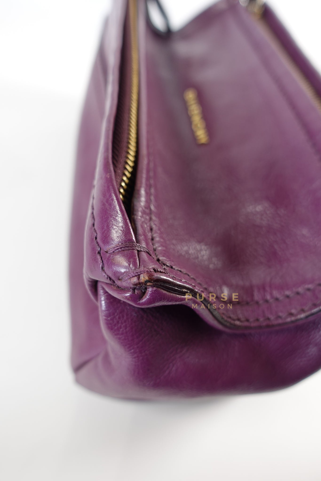 Mini Pandora Bag in Purple Leather | Purse Maison Luxury Bags Shop