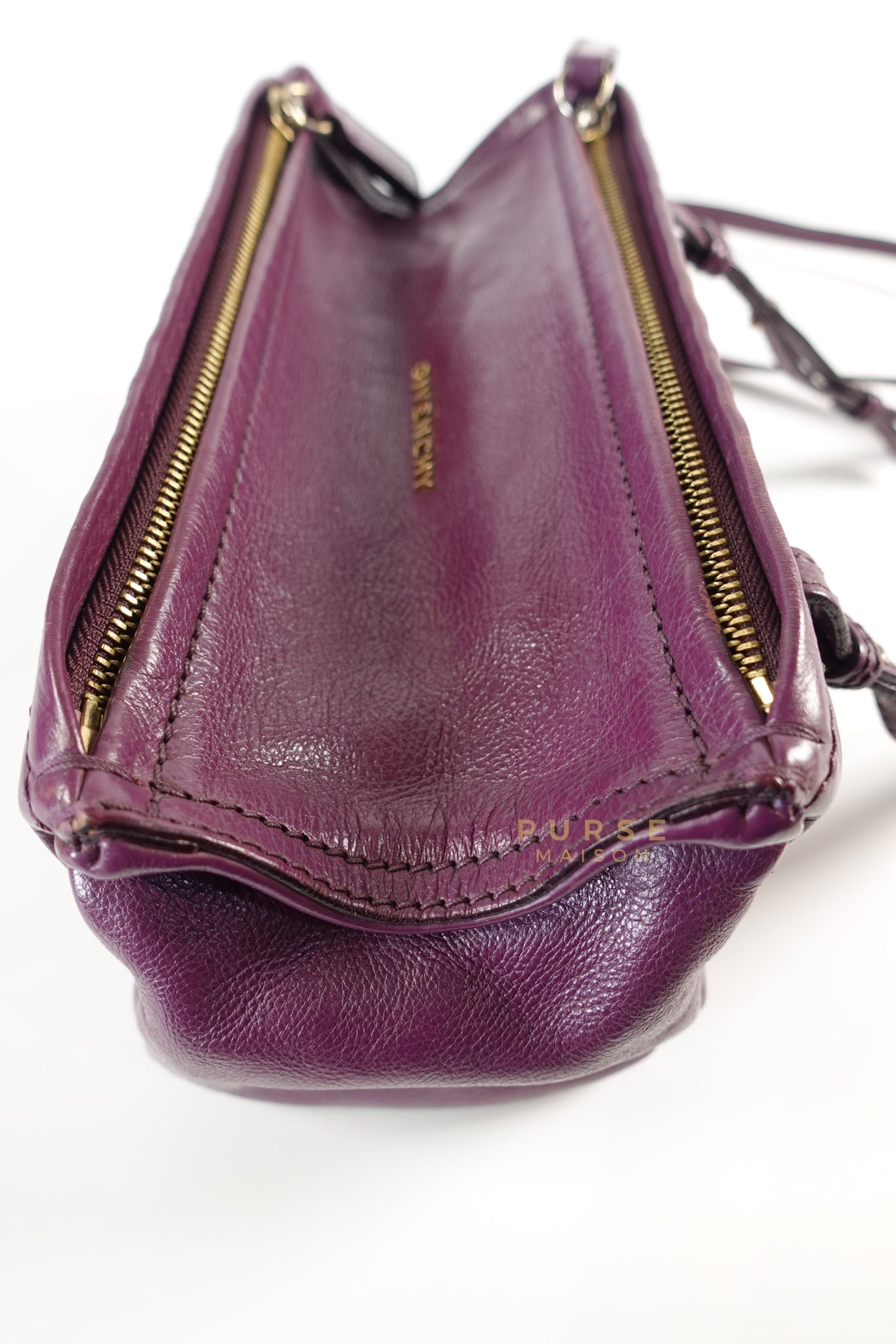 Mini Pandora Bag in Purple Leather | Purse Maison Luxury Bags Shop